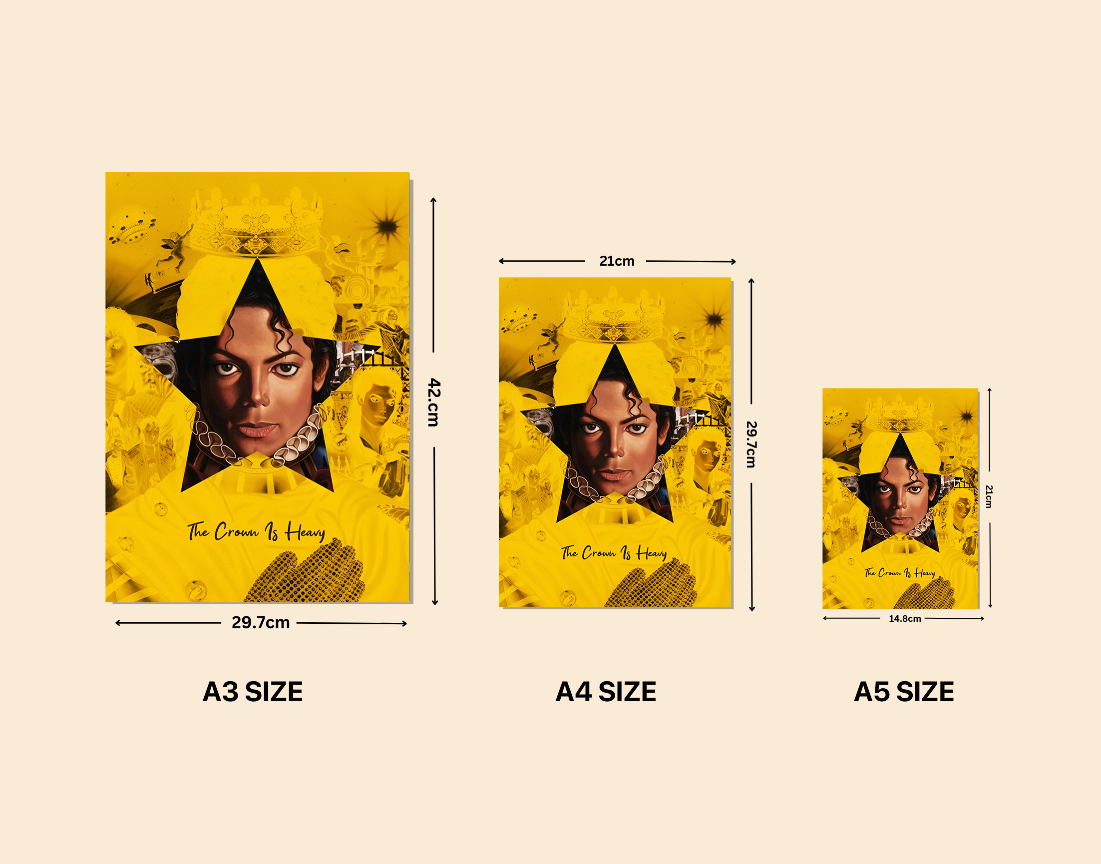 "Michael Jackson - The Crown Is Heavy"- Shiny & Sturdy Metallic Poster Art That Pops & Sticks