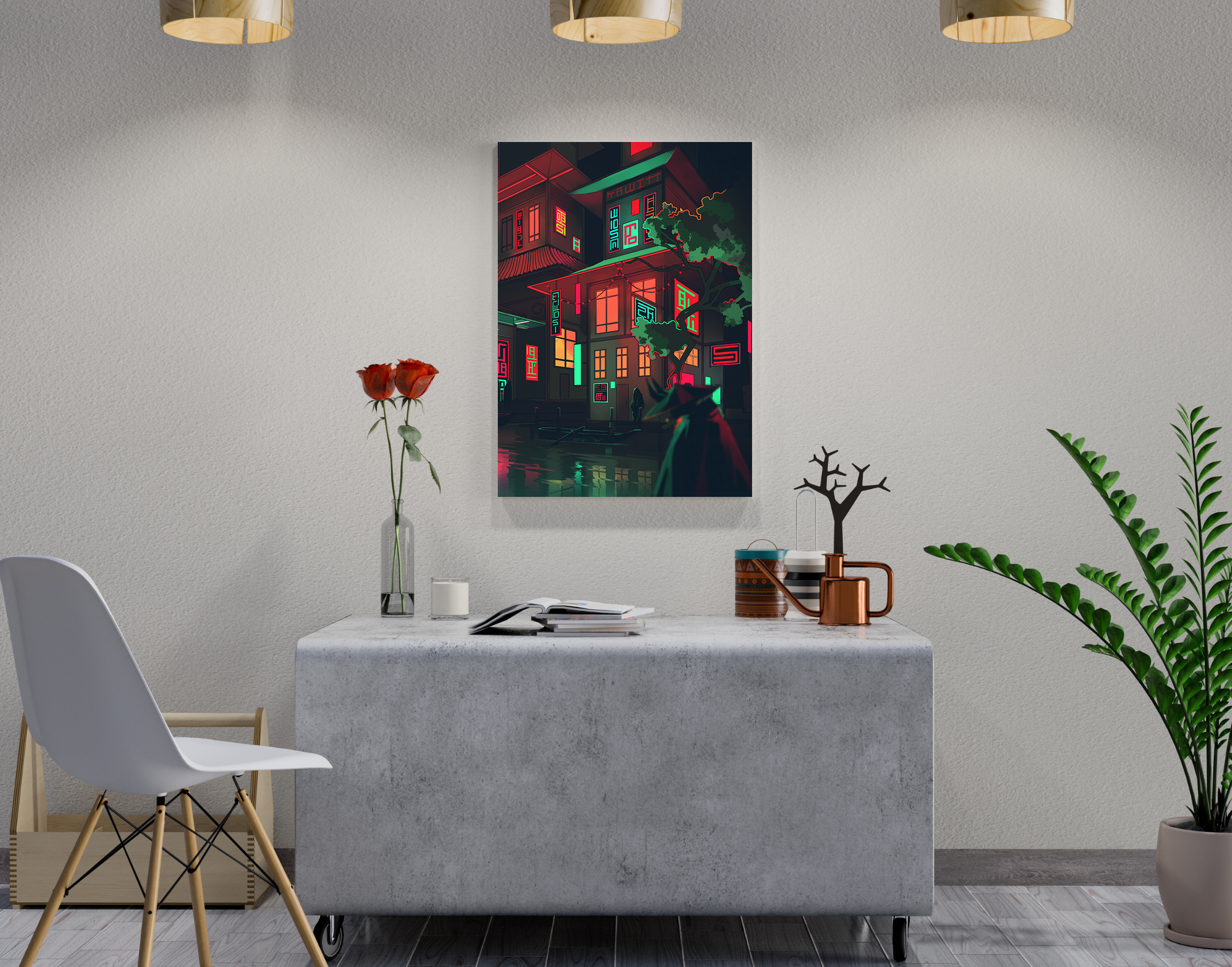"Japan Night Vibes"- Shiny & Sturdy Metallic Poster Art That Pops & Sticks
