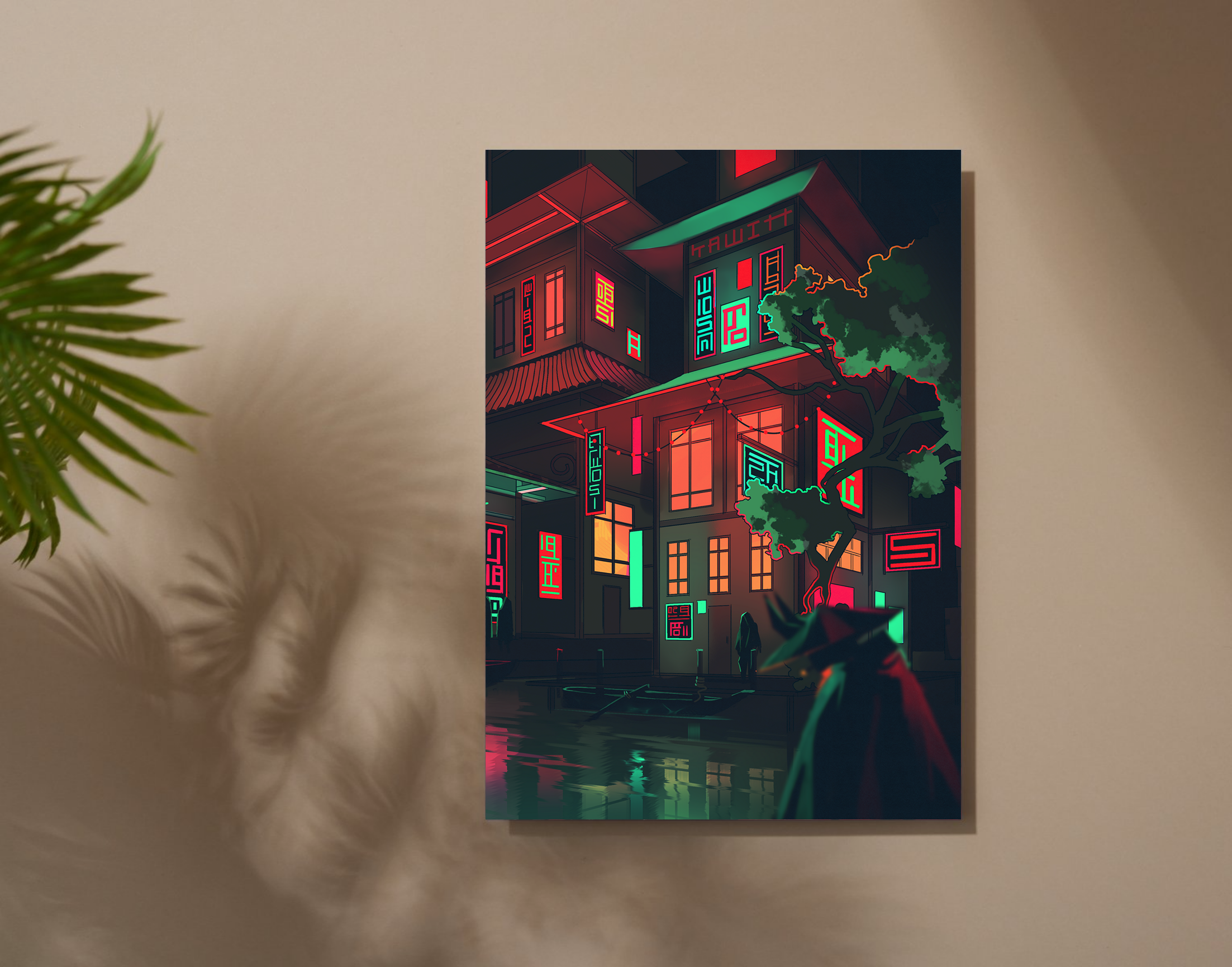 "Japan Night Vibes"- Shiny & Sturdy Metallic Poster Art That Pops & Sticks
