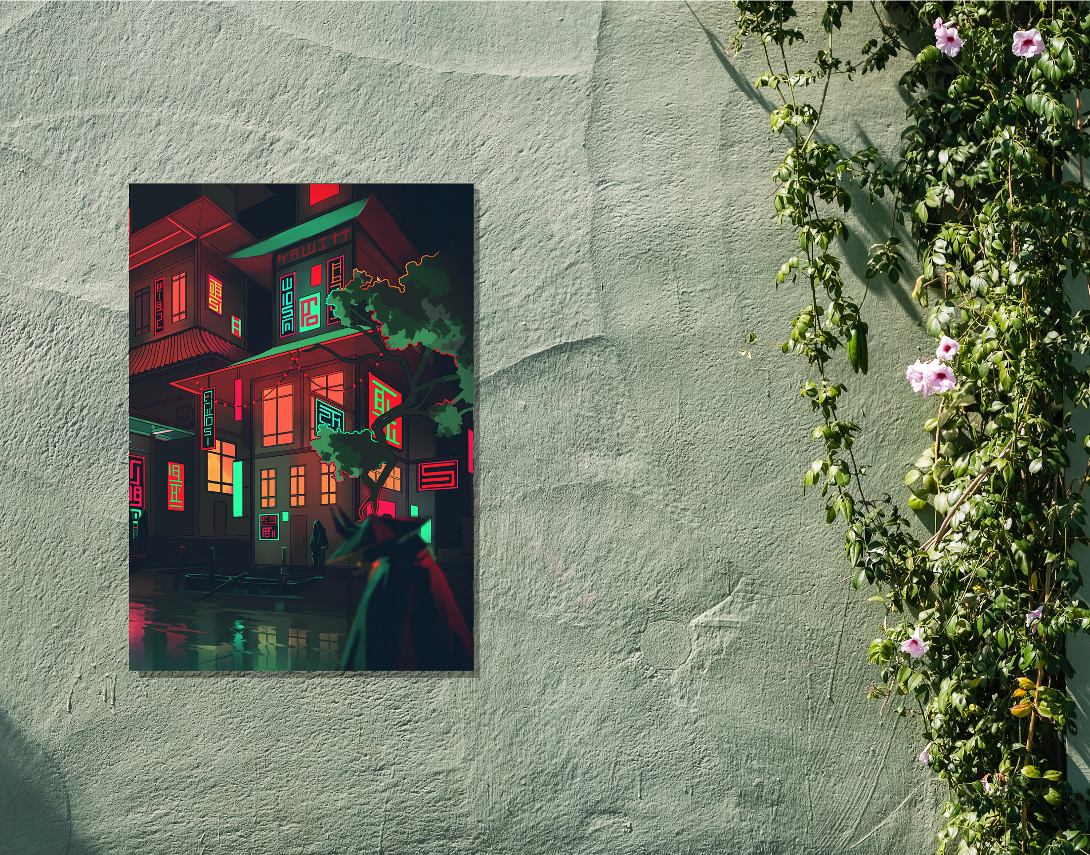 "Japan Night Vibes"- Shiny & Sturdy Metallic Poster Art That Pops & Sticks