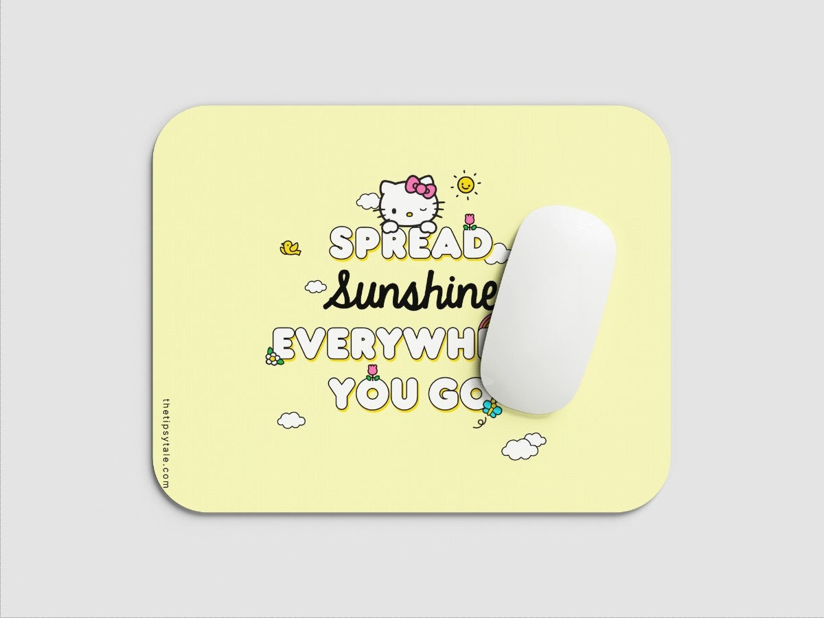 "Hello Kitty: Spread Sunshine " Mousepad Enhance Your Workspace with Style