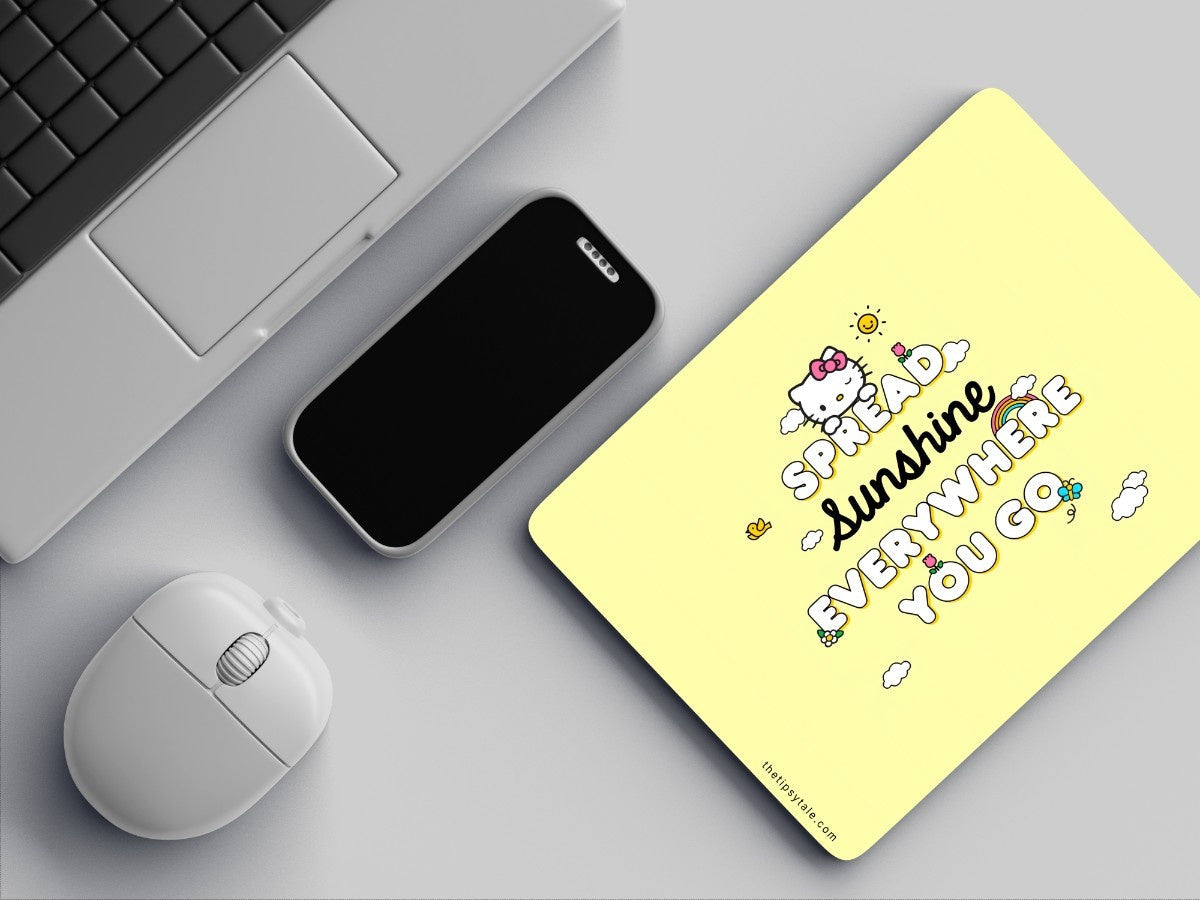 "Hello Kitty: Spread Sunshine " Mousepad Enhance Your Workspace with Style
