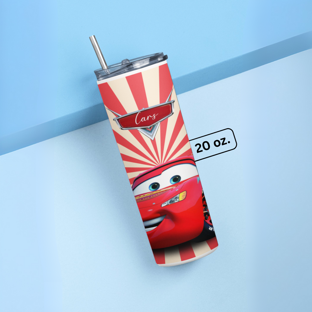 "Lightning Mcqueen- CAR's" Tumbler with Metal Straw