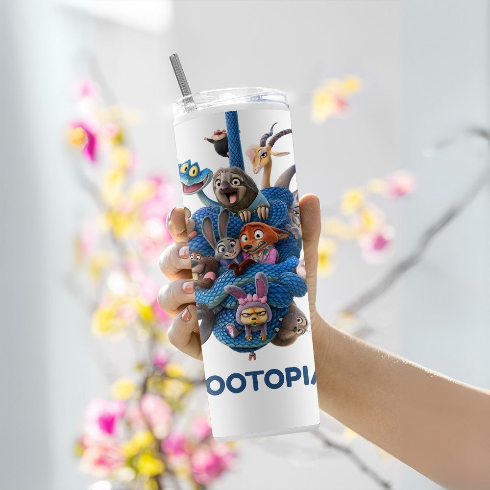 "Zootopia " Tumbler with Metal Straw