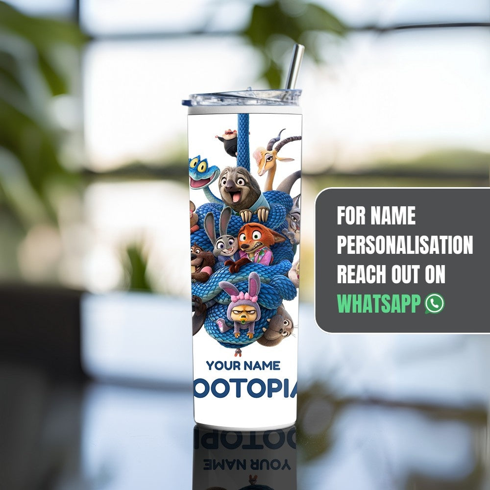 "Zootopia " Tumbler with Metal Straw