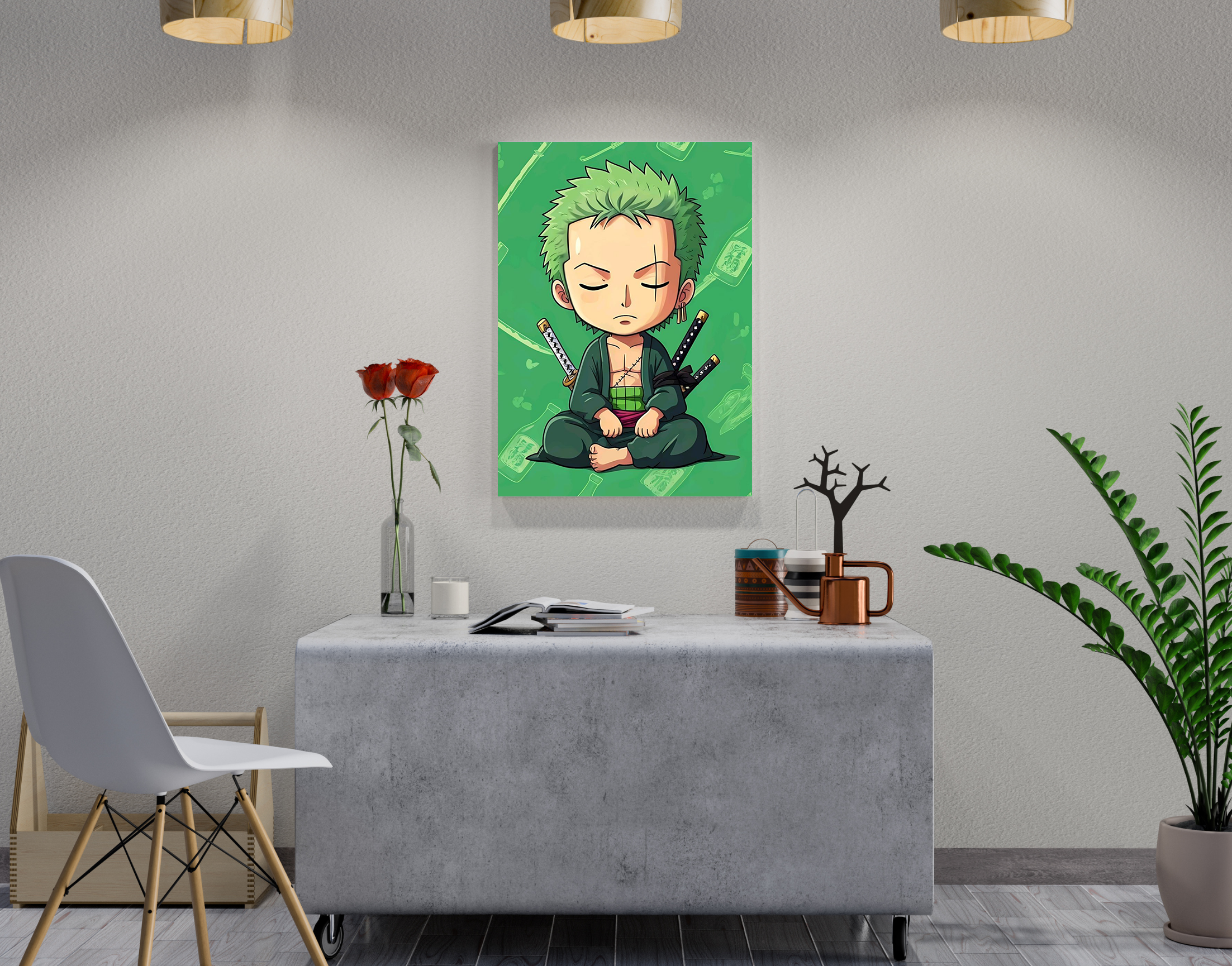 "One Piece: Baby Zoro"- Shiny & Sturdy Metallic Poster Art That Pops & Sticks