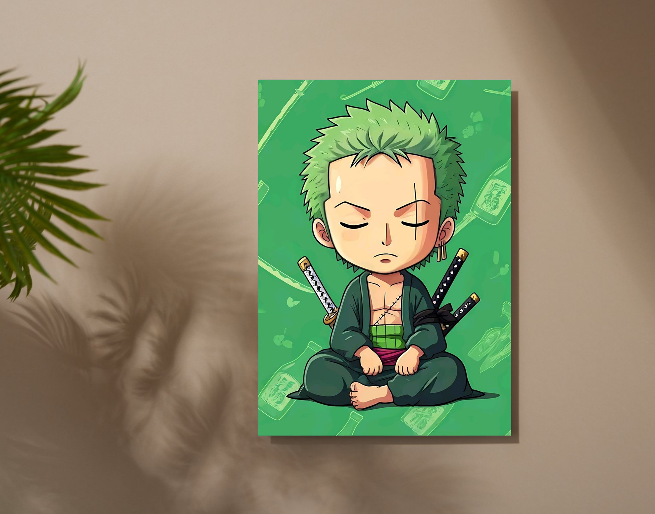 "One Piece: Baby Zoro"- Shiny & Sturdy Metallic Poster Art That Pops & Sticks