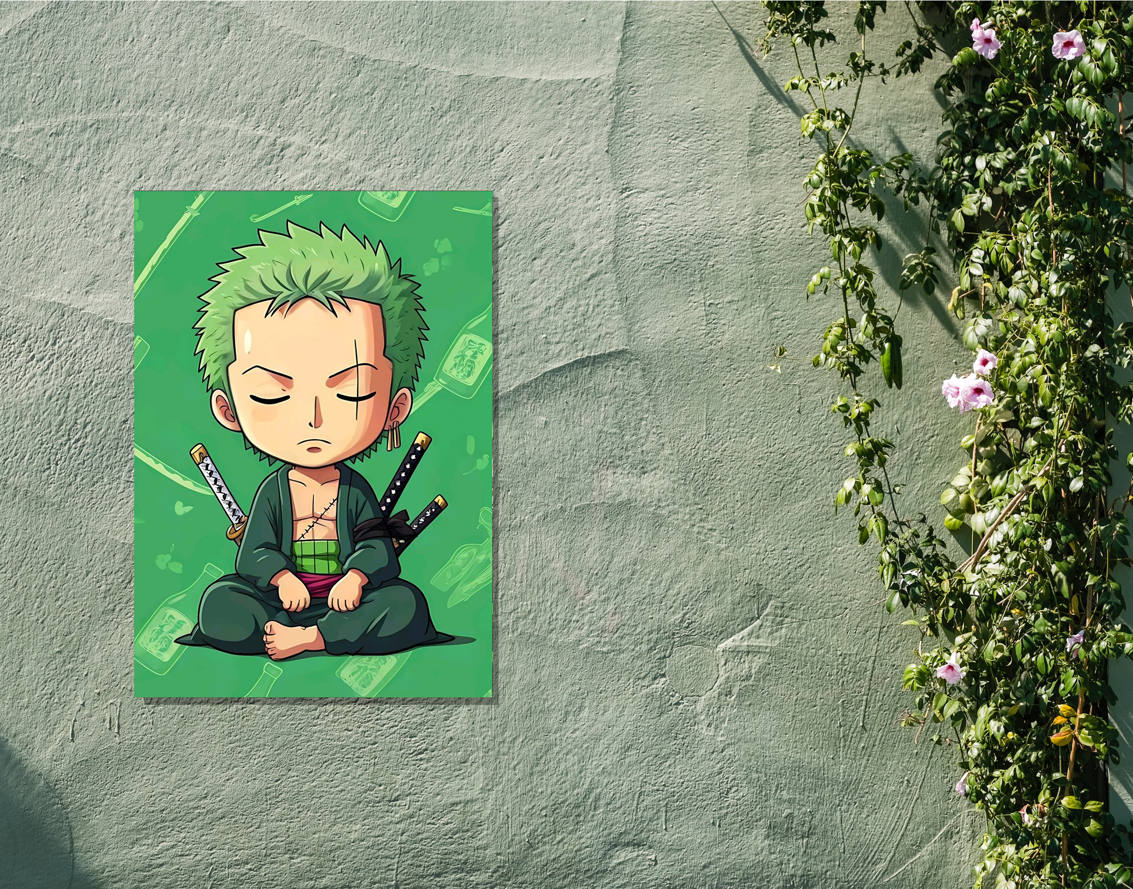 "One Piece: Baby Zoro"- Shiny & Sturdy Metallic Poster Art That Pops & Sticks