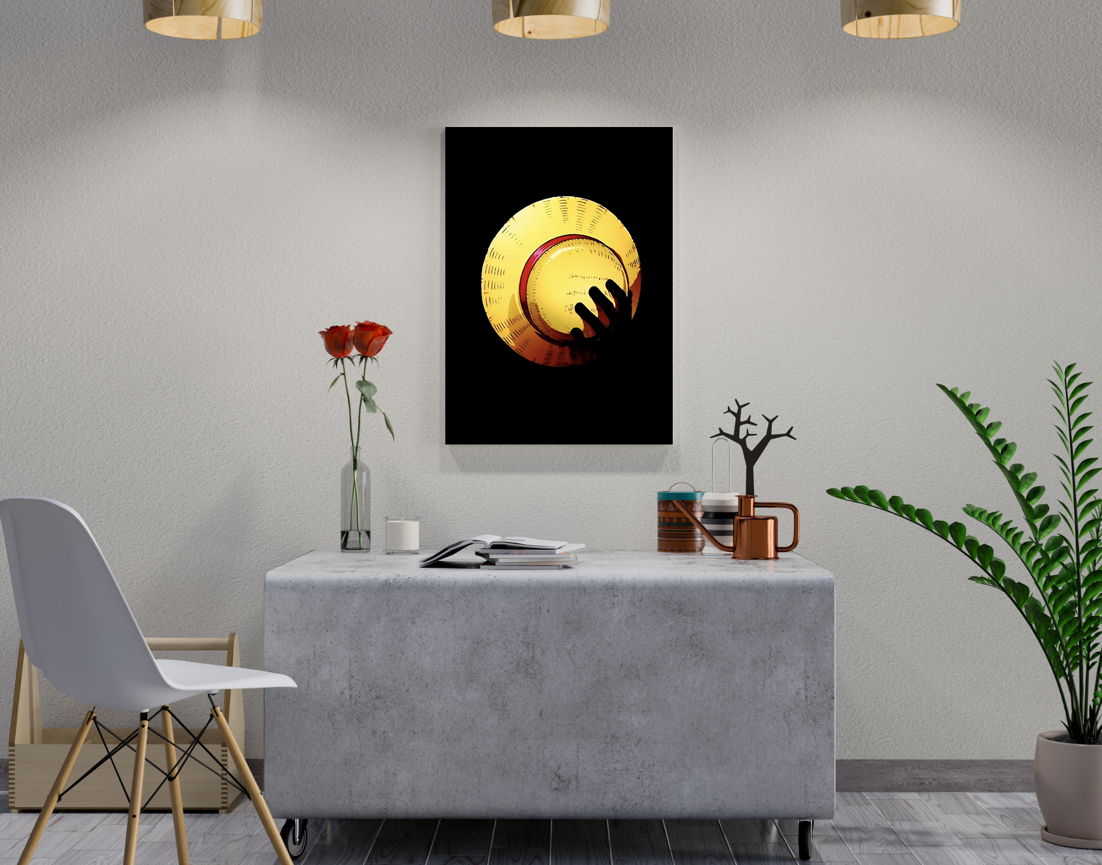 "One Piece: Monkey d luffy Cap"- Shiny & Sturdy Metallic Poster Art That Pops & Sticks