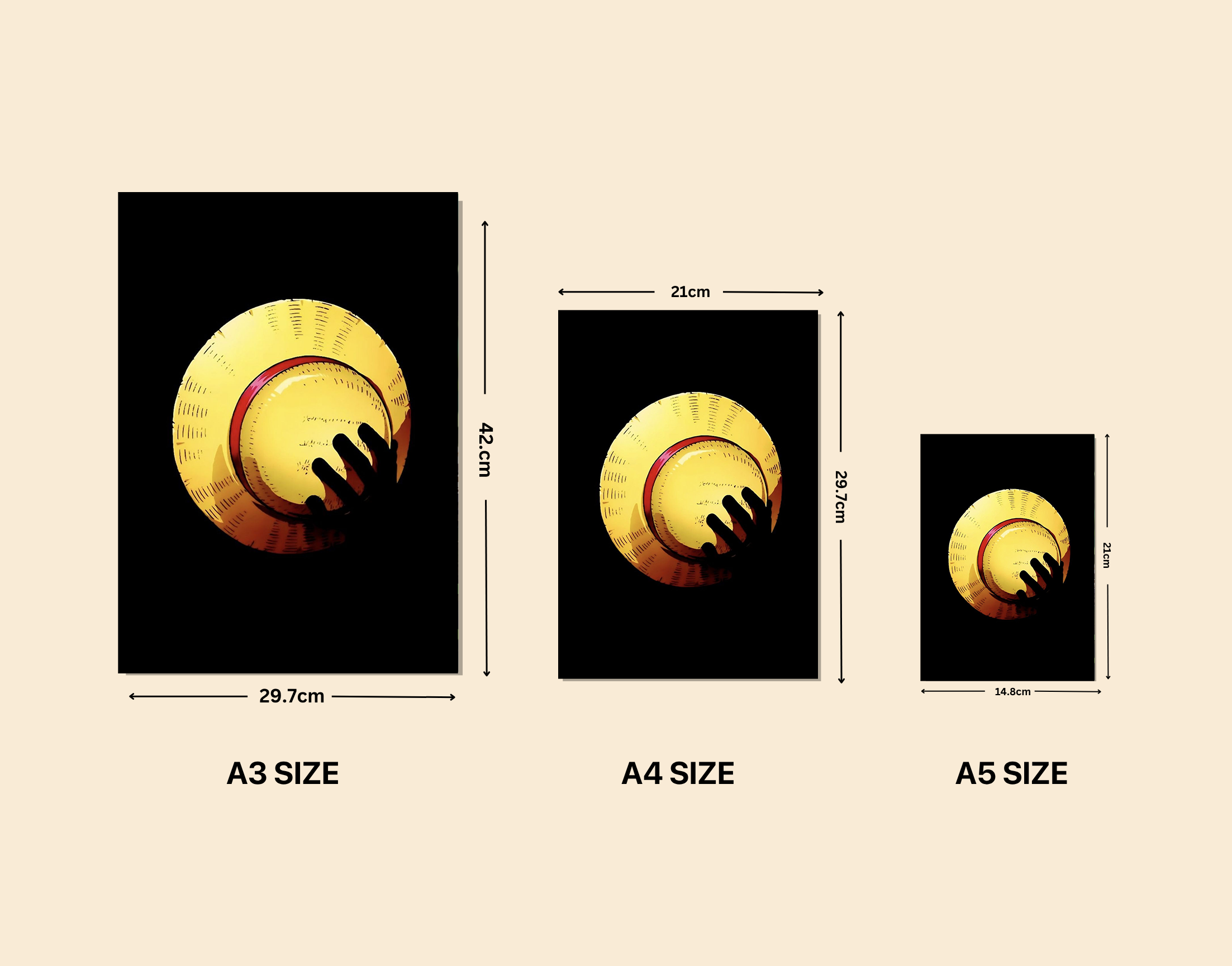 "One Piece: Monkey d luffy Cap"- Shiny & Sturdy Metallic Poster Art That Pops & Sticks