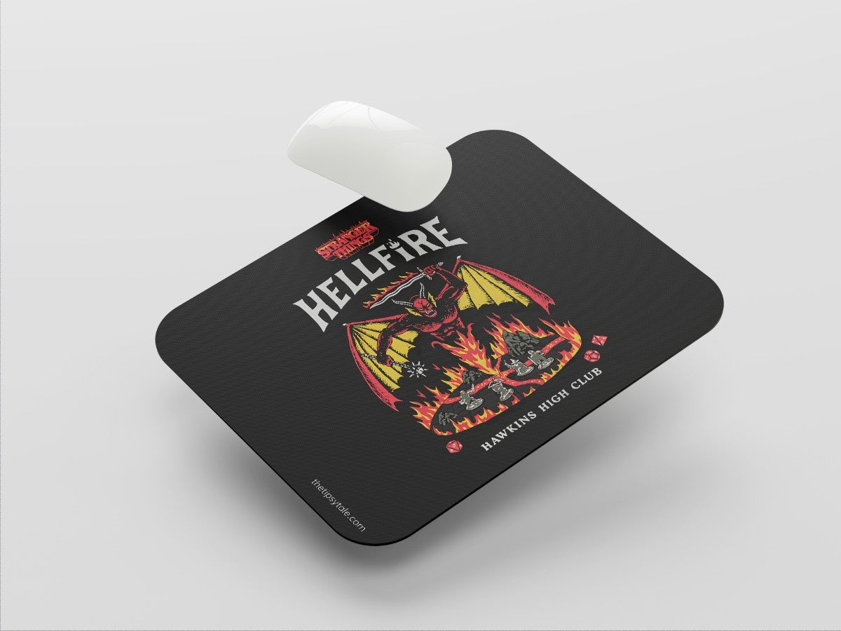 "HELLFIRE HIGH CLUB - STRANGER THINGS" Mousepad Enhance Your Workspace with Style