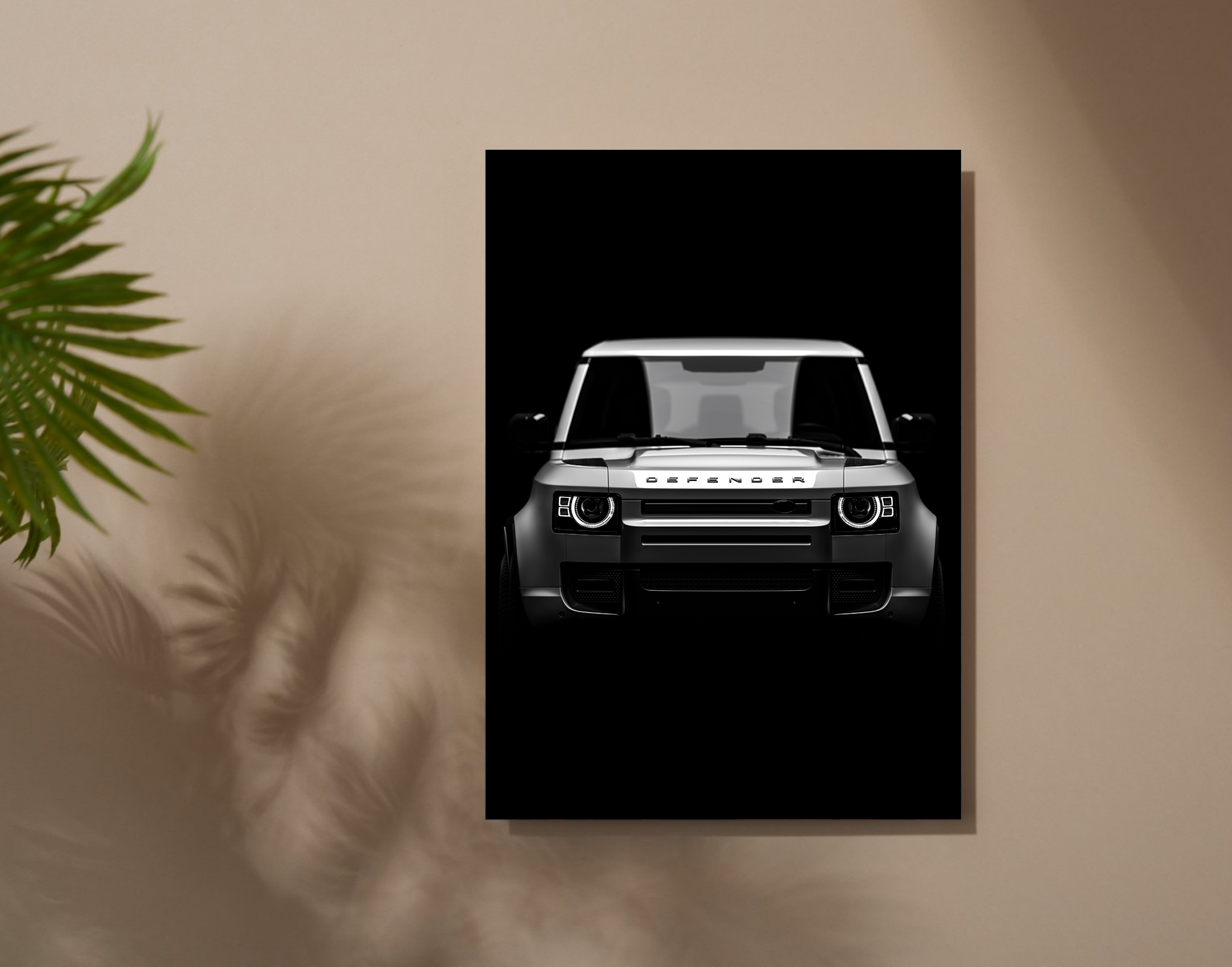 "Land Rover Defender- Black"- Shiny & Sturdy Metallic Poster Art That Pops & Sticks