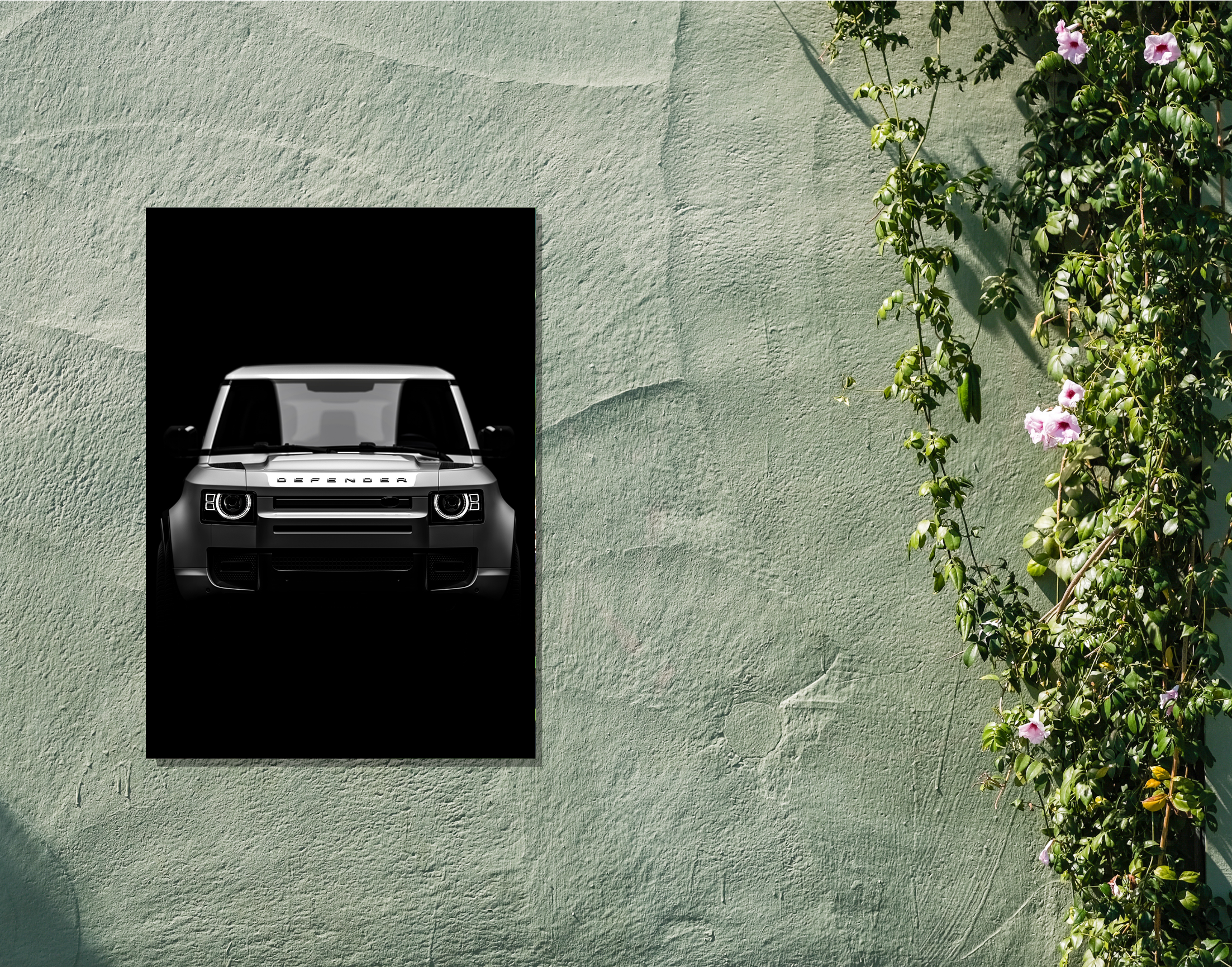 "Land Rover Defender- Black"- Shiny & Sturdy Metallic Poster Art That Pops & Sticks