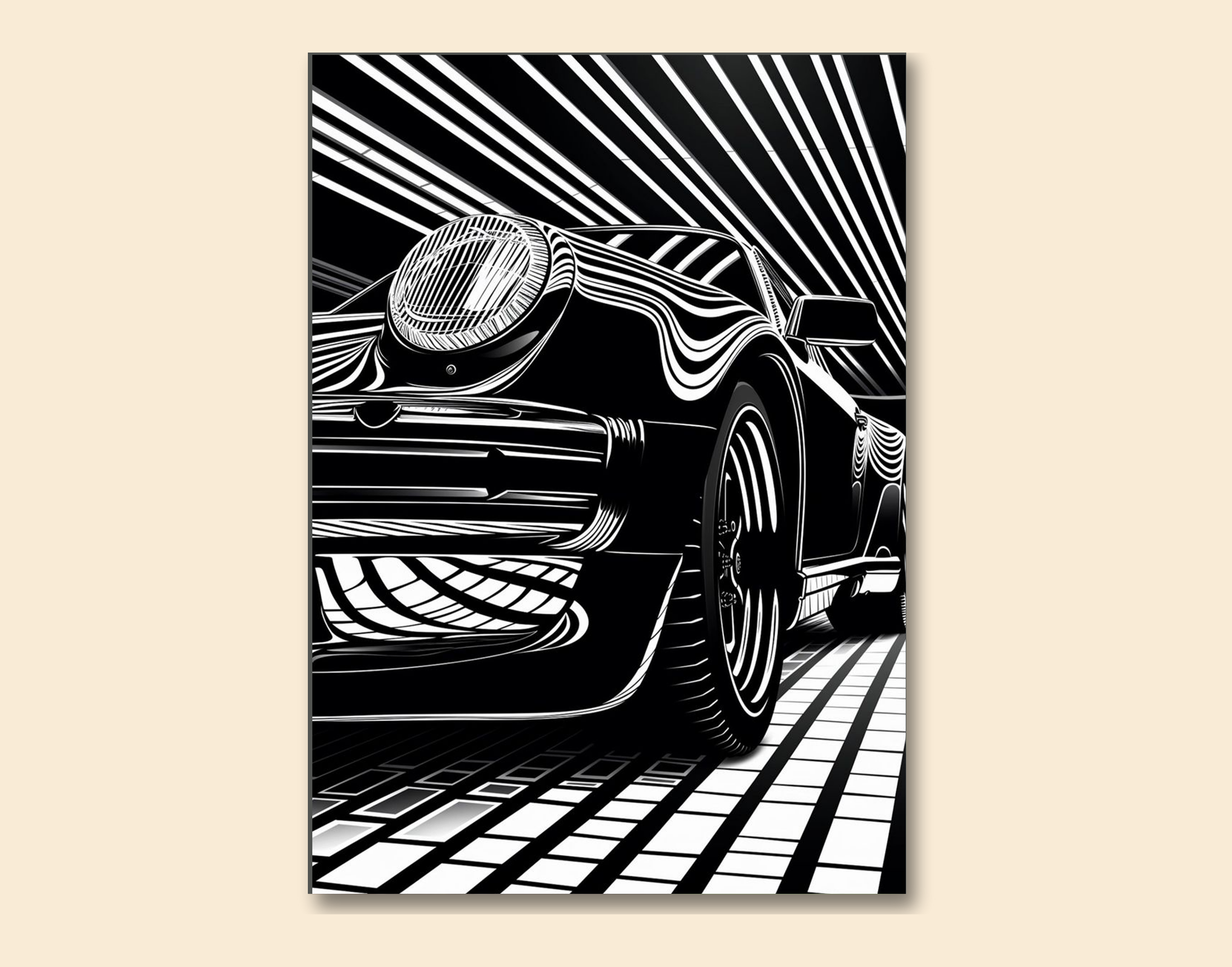 "Vintage Car Retro Vibe"- Shiny & Sturdy Metallic Poster Art That Pops & Sticks