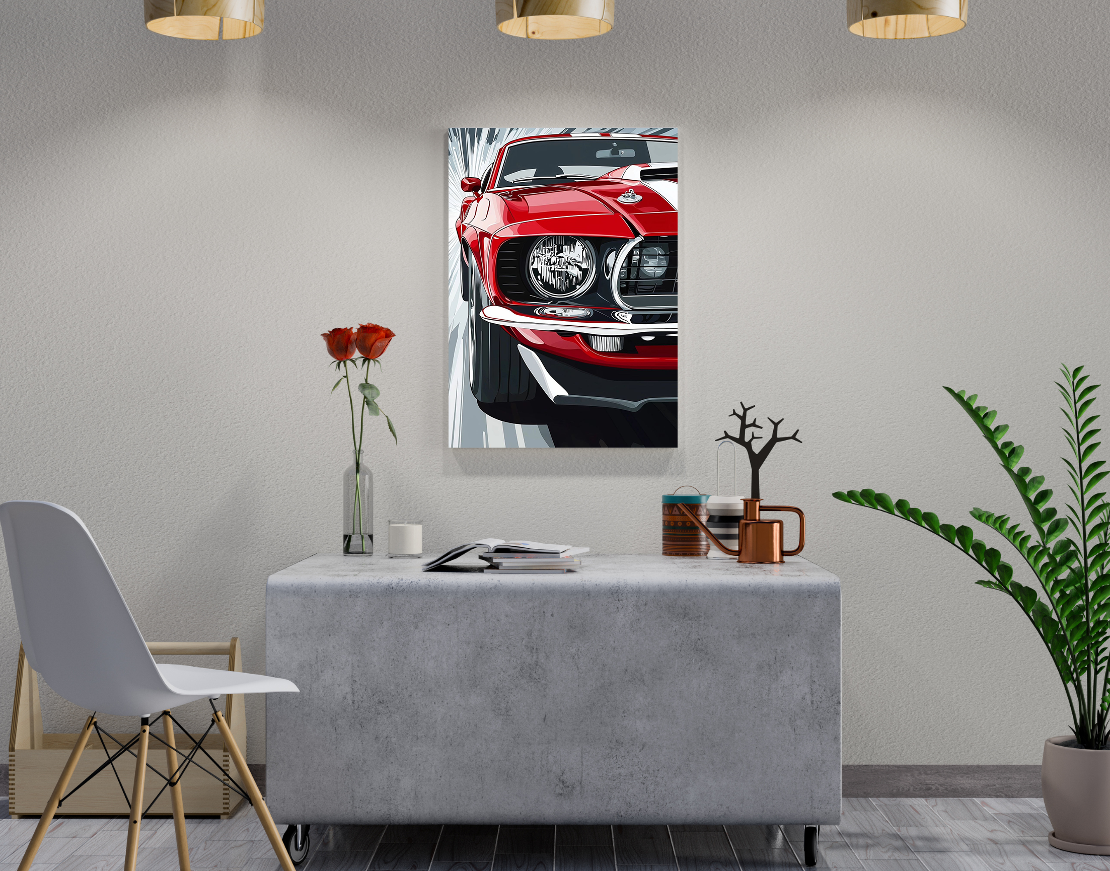 "Vintage Car Retro Red Vibe"- Shiny & Sturdy Metallic Poster Art That Pops & Sticks