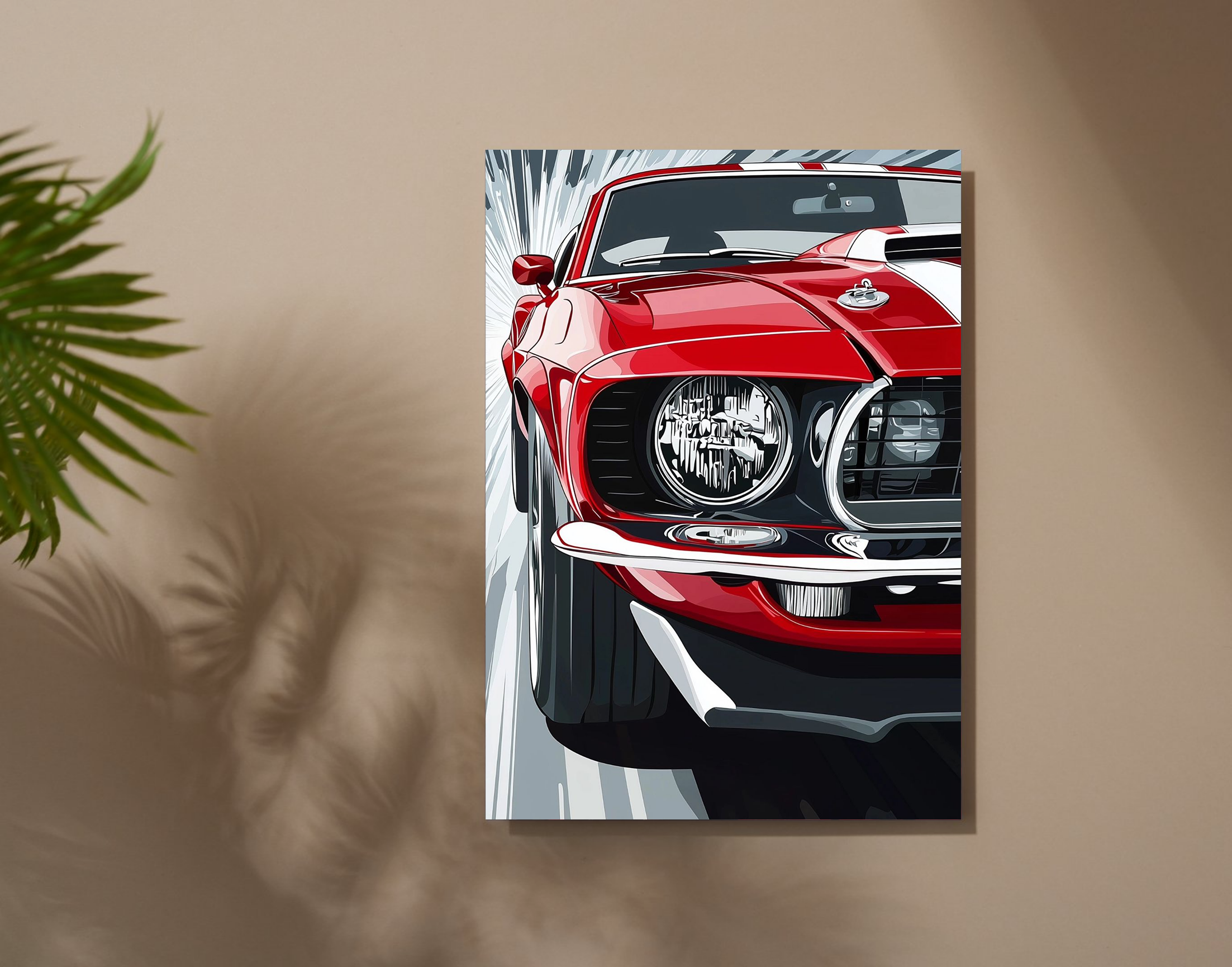 "Vintage Car Retro Red Vibe"- Shiny & Sturdy Metallic Poster Art That Pops & Sticks
