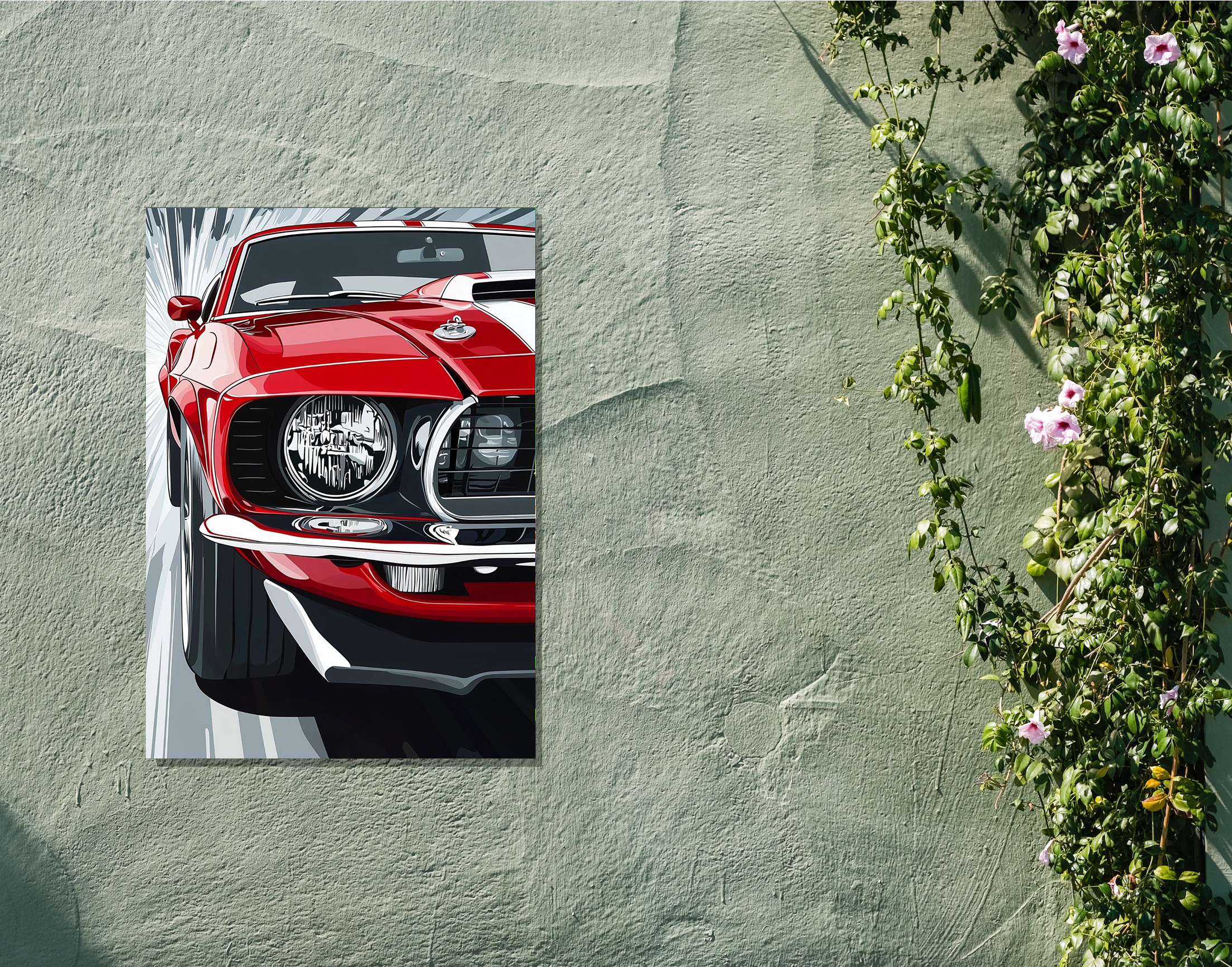 "Vintage Car Retro Red Vibe"- Shiny & Sturdy Metallic Poster Art That Pops & Sticks