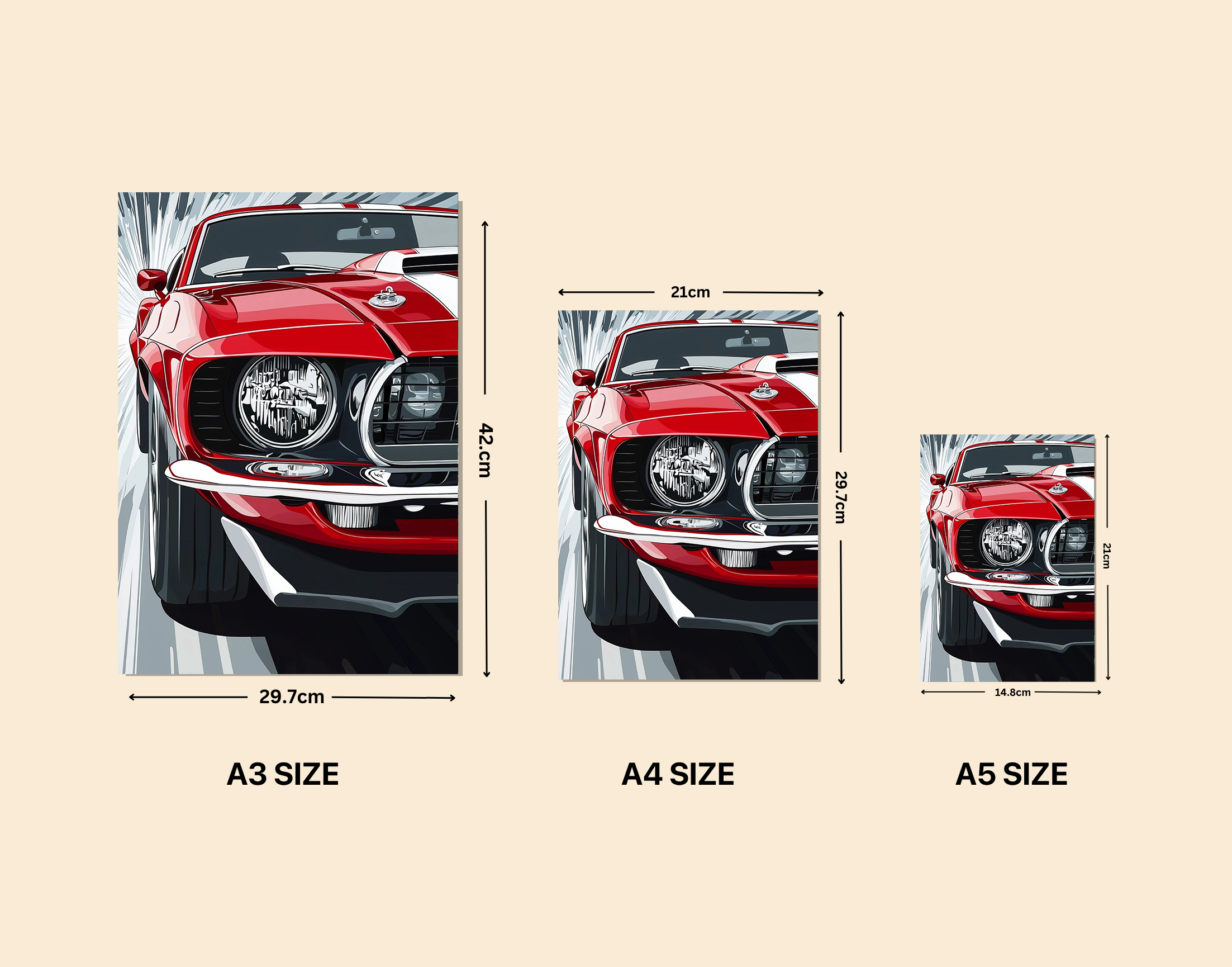 "Vintage Car Retro Red Vibe"- Shiny & Sturdy Metallic Poster Art That Pops & Sticks