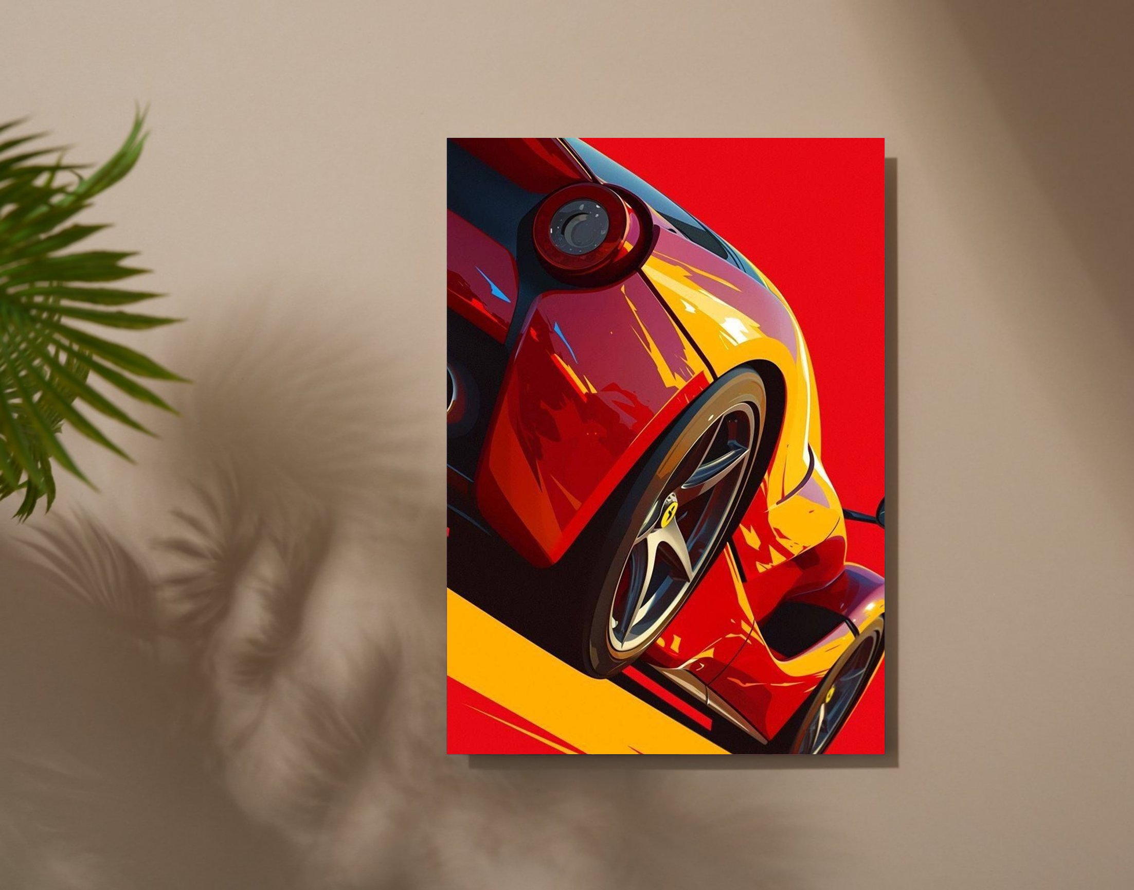 "Speed Car on Track"- Shiny & Sturdy Metallic Poster Art That Pops & Sticks