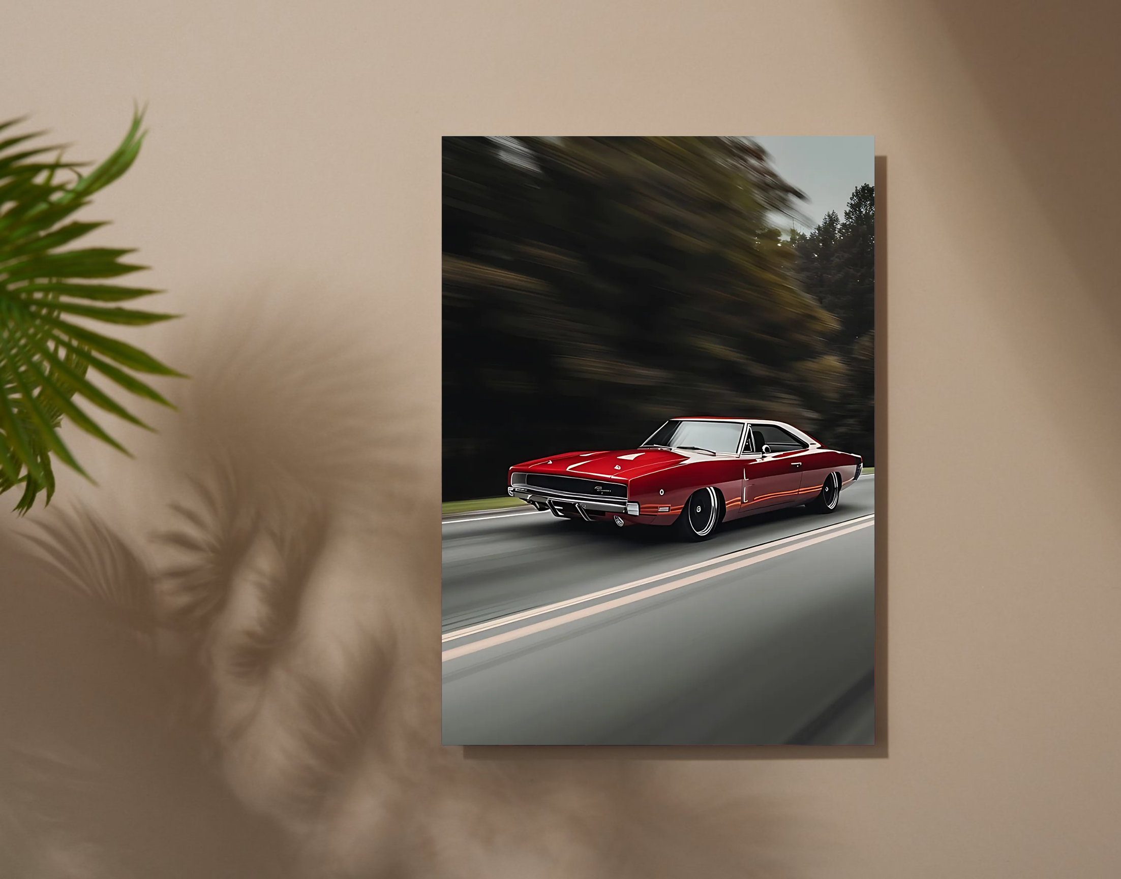 "Classic Mustang- Day Drive"- Shiny & Sturdy Metallic Poster Art That Pops & Sticks
