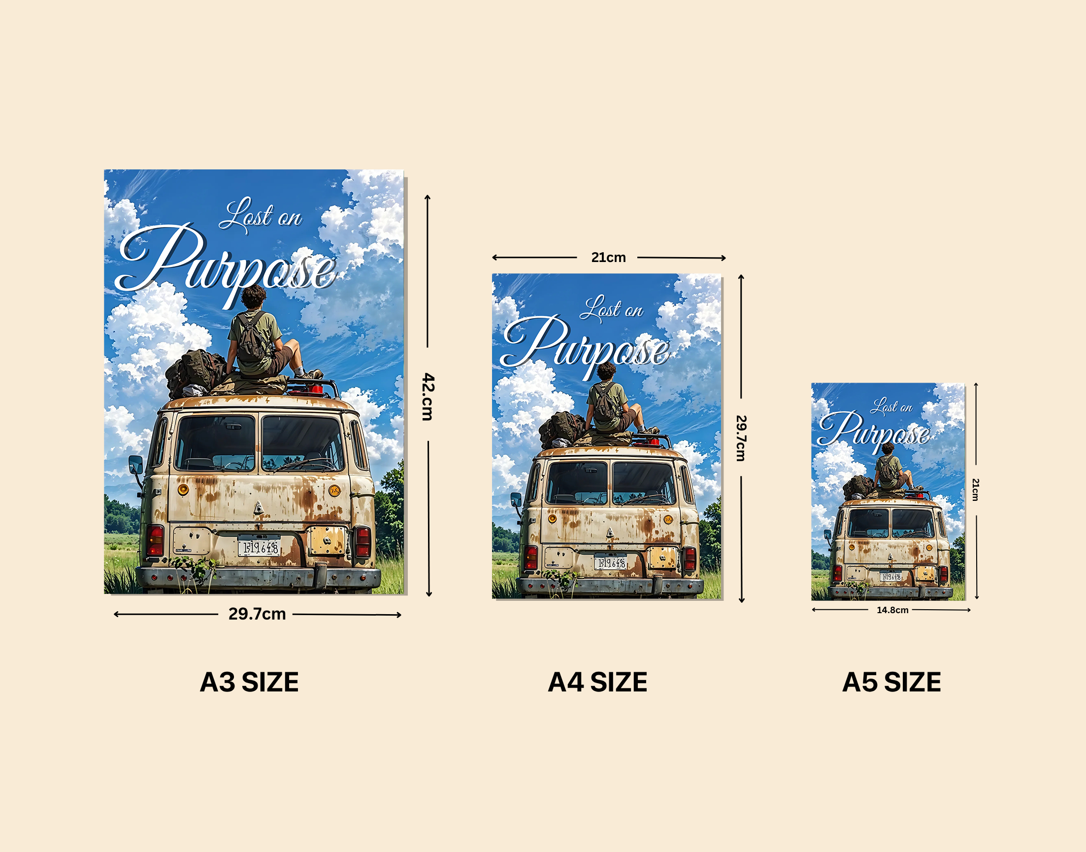 "Lost on Purpose"- Shiny & Sturdy Metallic Poster Art That Pops & Sticks