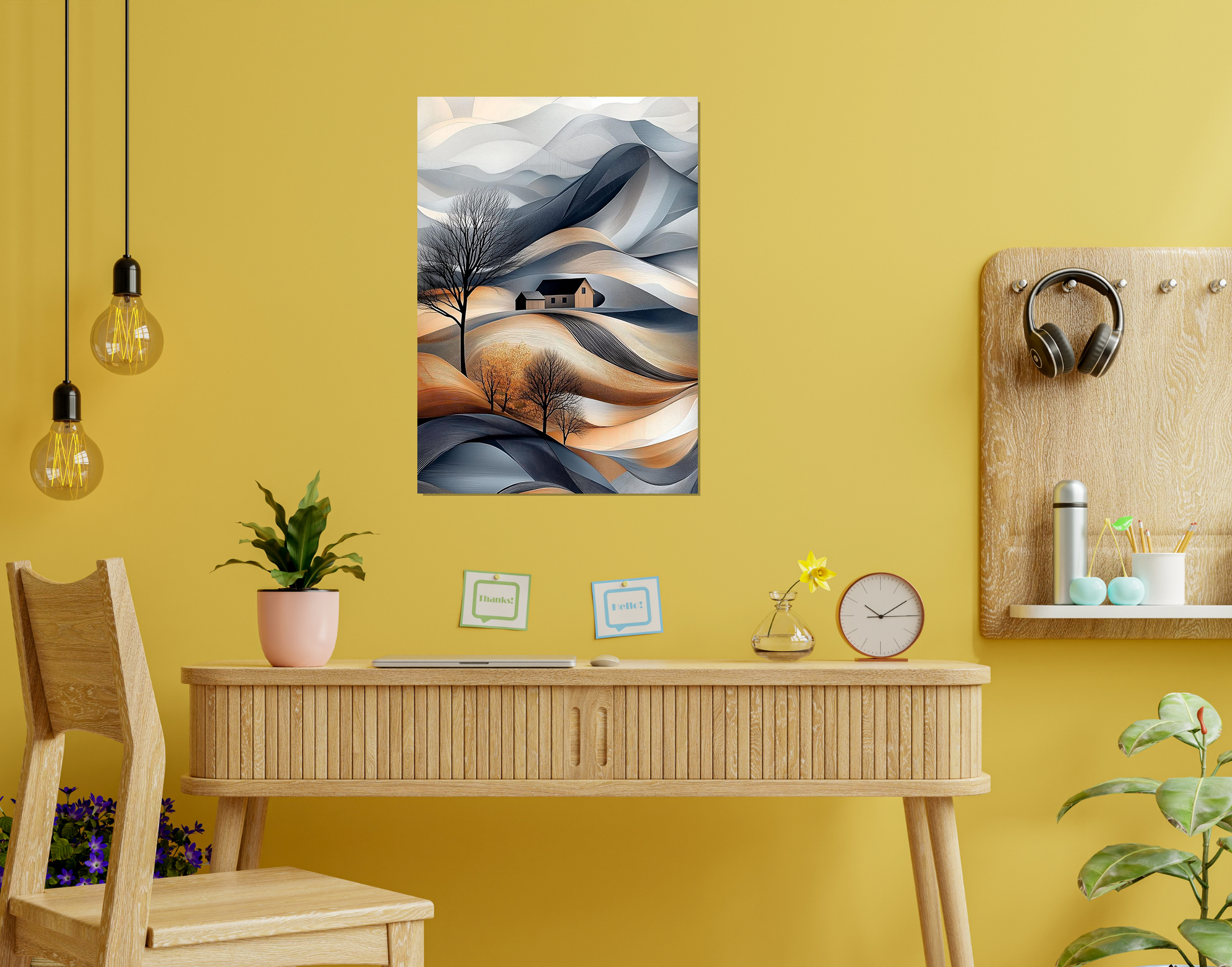 "Abstract Home Desert View"- Shiny & Sturdy Metallic Poster Art That Pops & Sticks