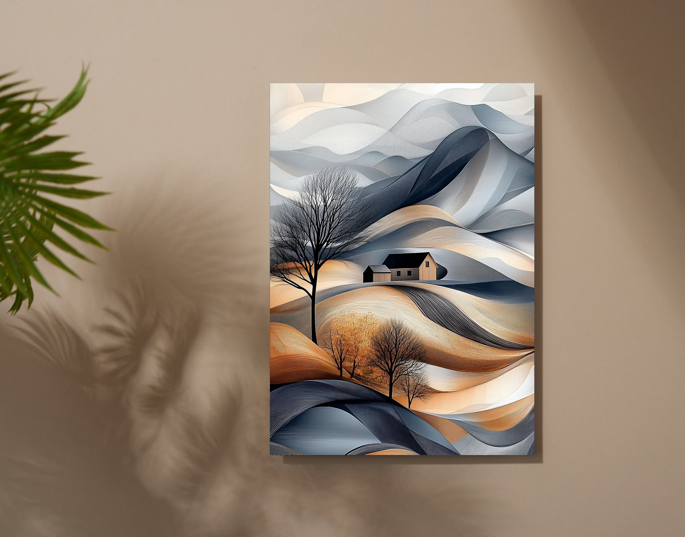"Abstract Home Desert View"- Shiny & Sturdy Metallic Poster Art That Pops & Sticks