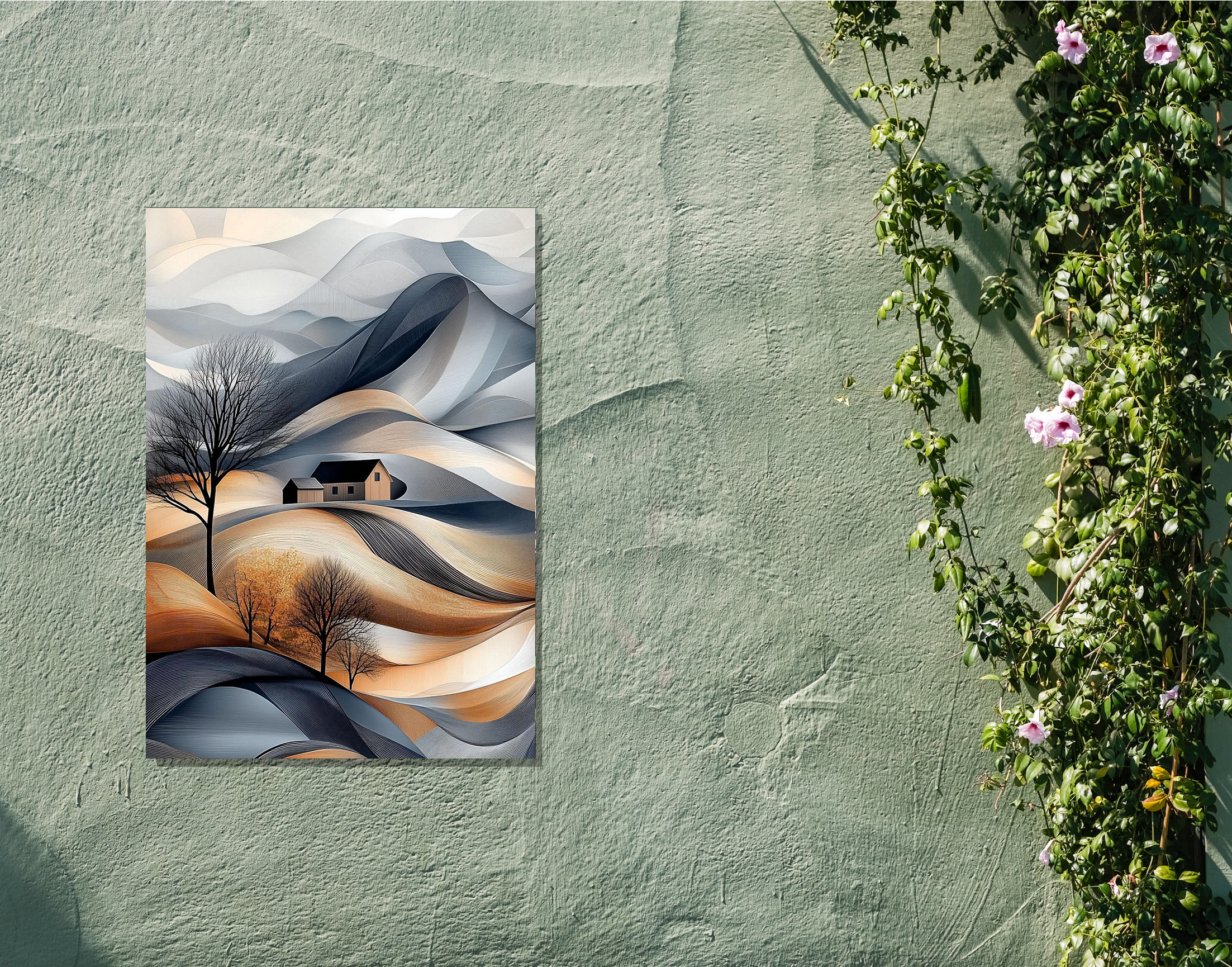 "Abstract Home Desert View"- Shiny & Sturdy Metallic Poster Art That Pops & Sticks