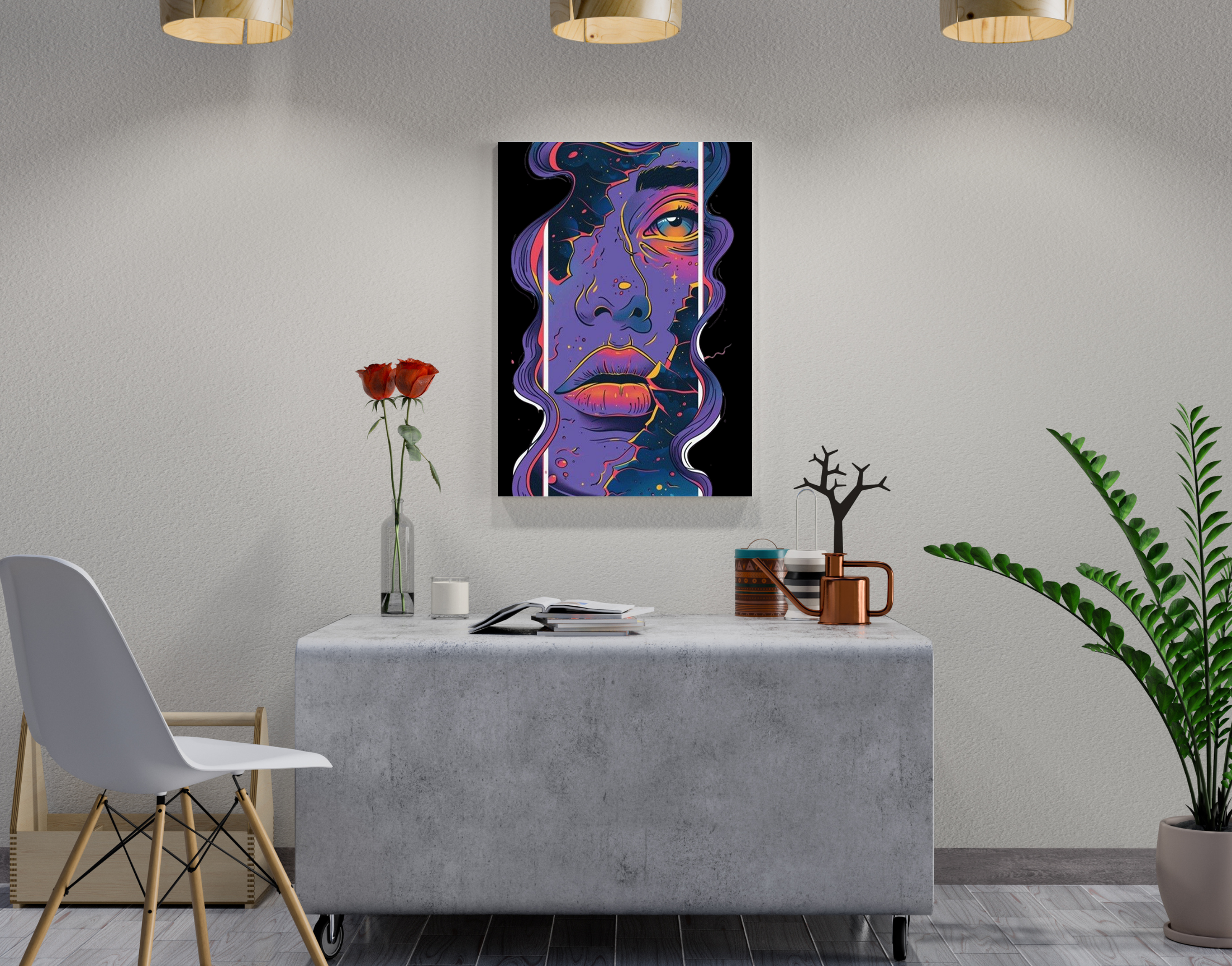"Women Abstract Paint"- Shiny & Sturdy Metallic Poster Art That Pops & Sticks