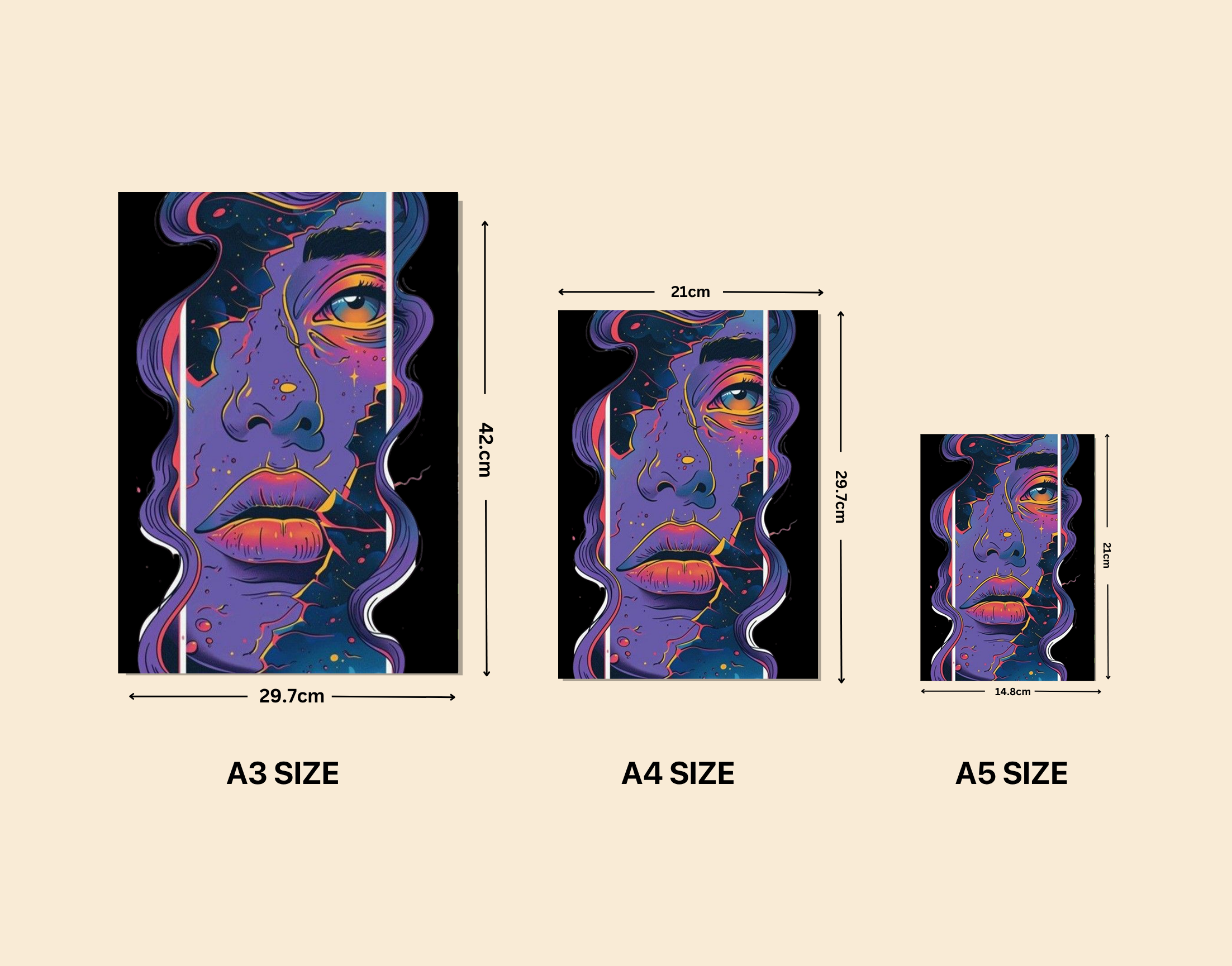 "Women Abstract Paint"- Shiny & Sturdy Metallic Poster Art That Pops & Sticks