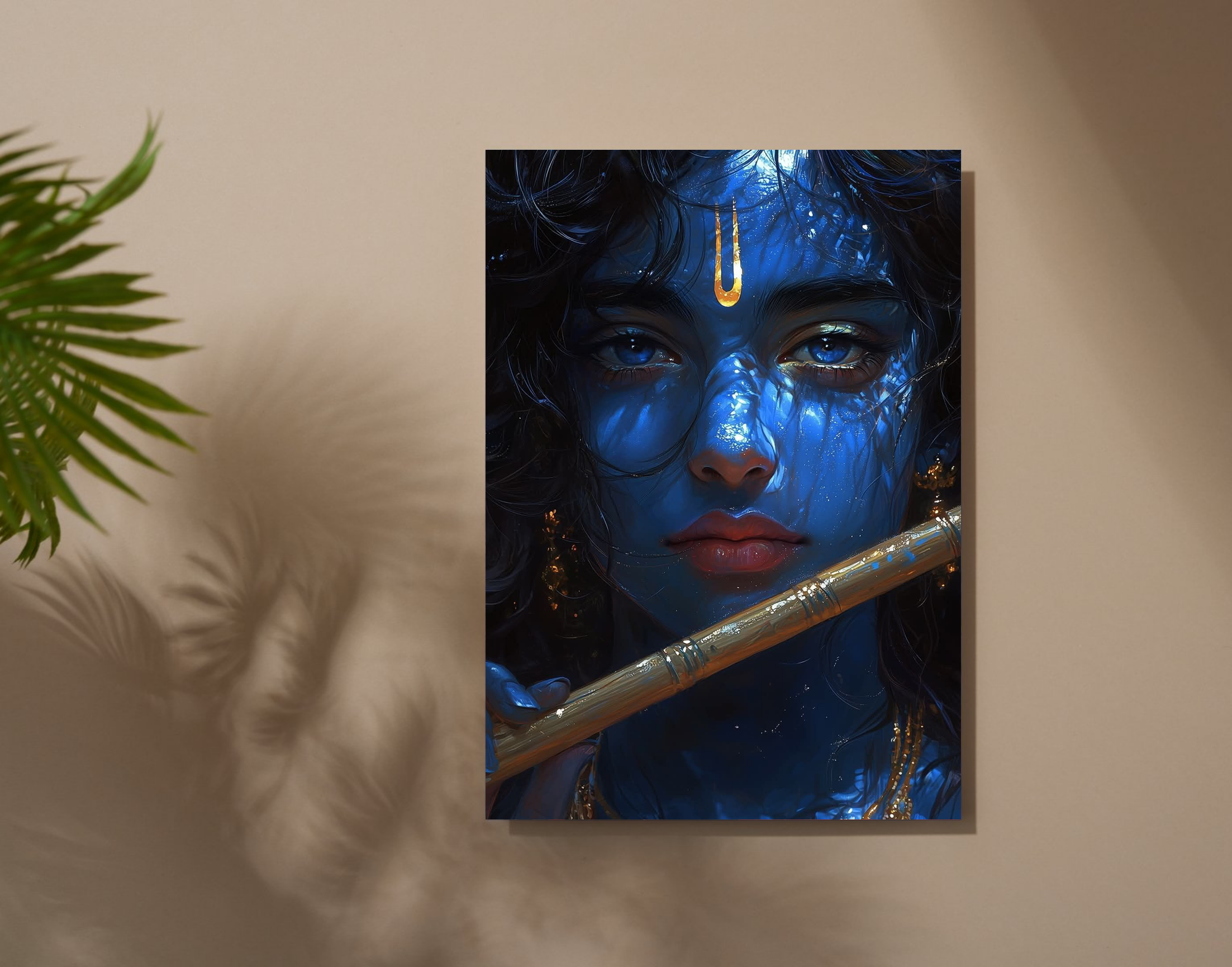 "Lord Krishna"- Shiny & Sturdy Metallic Poster Art That Pops & Sticks