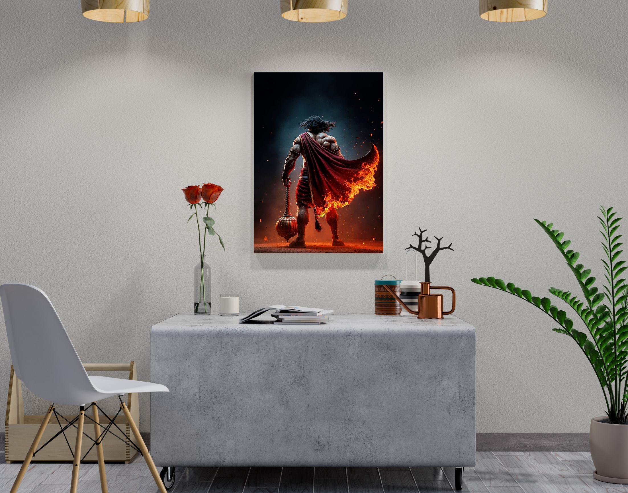 "Hanuman Power- Shiny & Sturdy Metallic Poster Art That Pops & Sticks