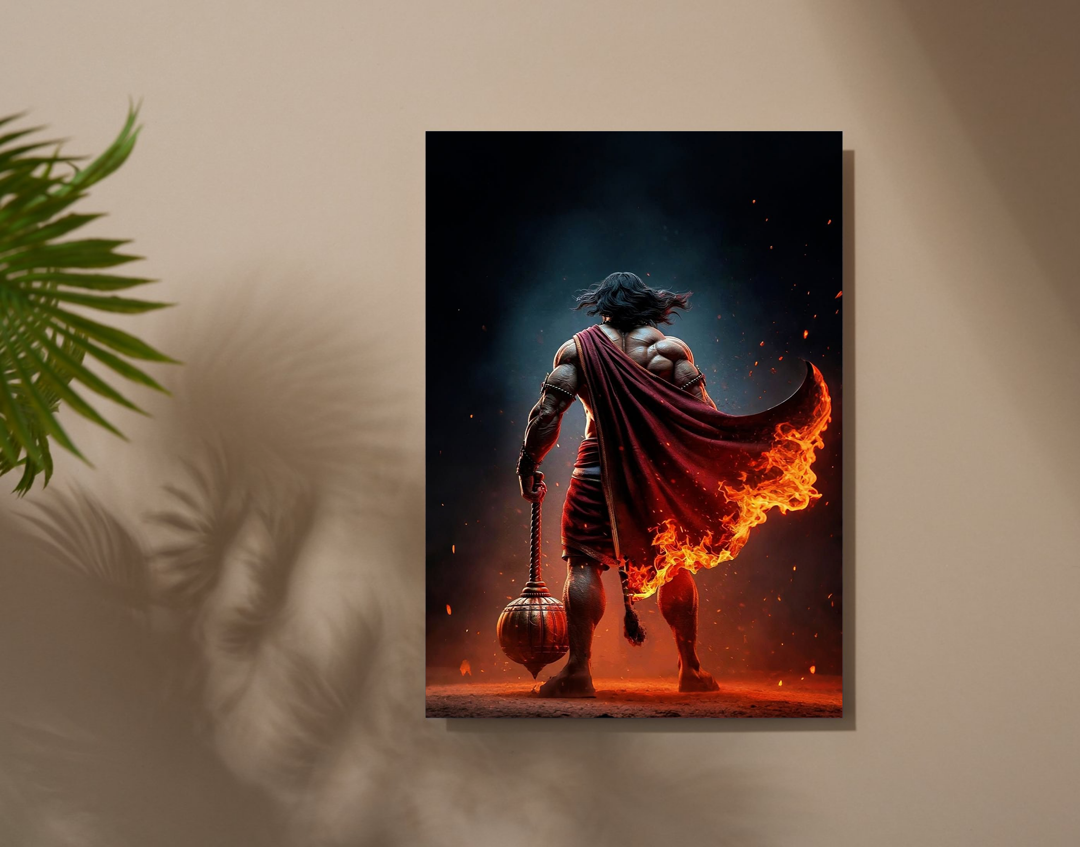 "Hanuman Power- Shiny & Sturdy Metallic Poster Art That Pops & Sticks