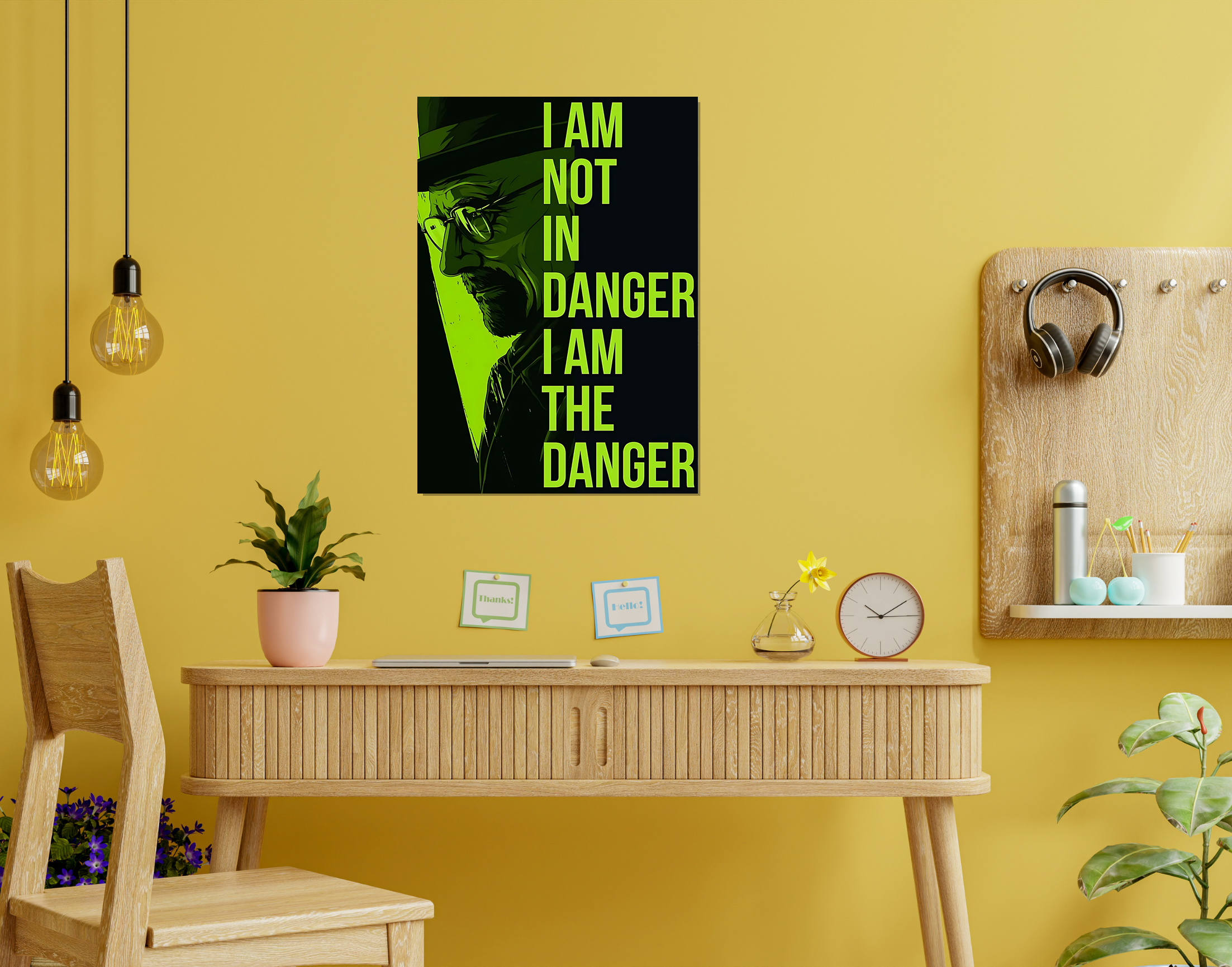 "I AM NOT IN DANGER I AM THE DANGER"- Shiny & Sturdy Metallic Poster Art That Pops & Sticks