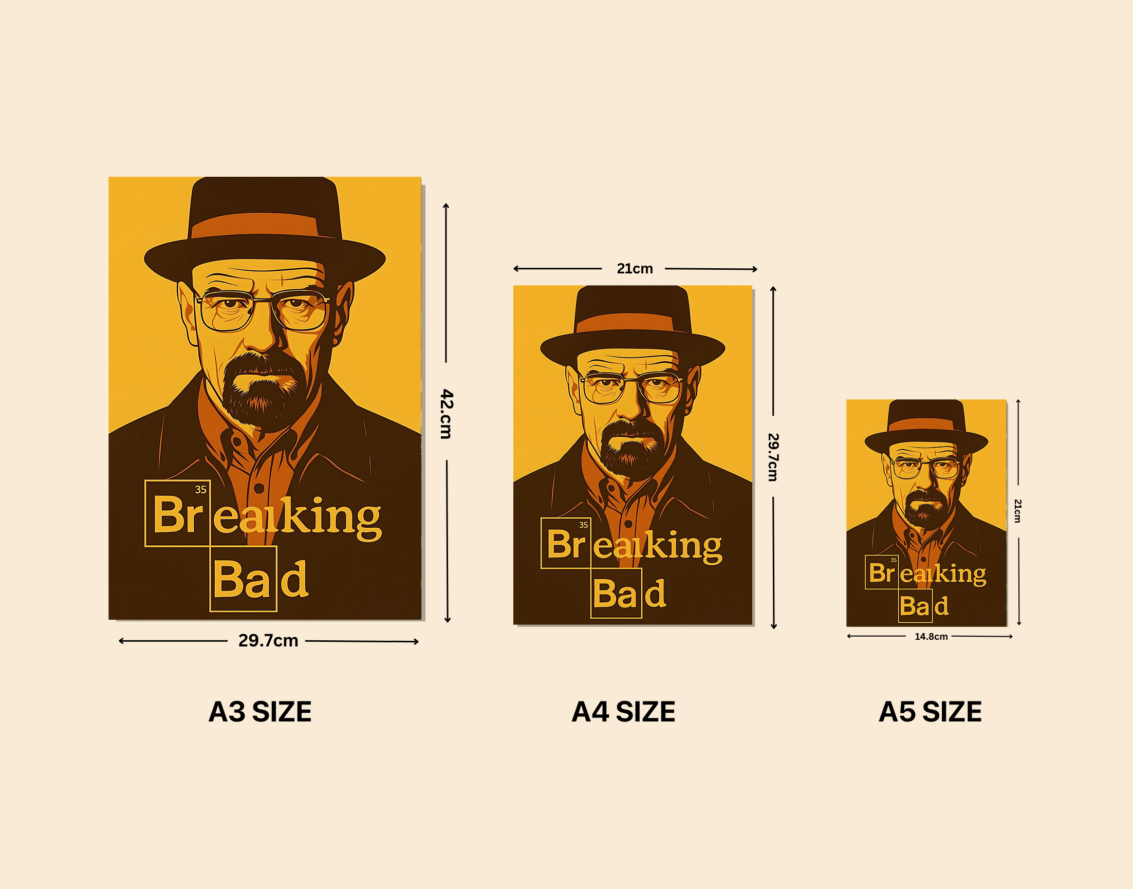 "Breaking Bad- Entertainment Version"- Shiny & Sturdy Metallic Poster Art That Pops & Sticks