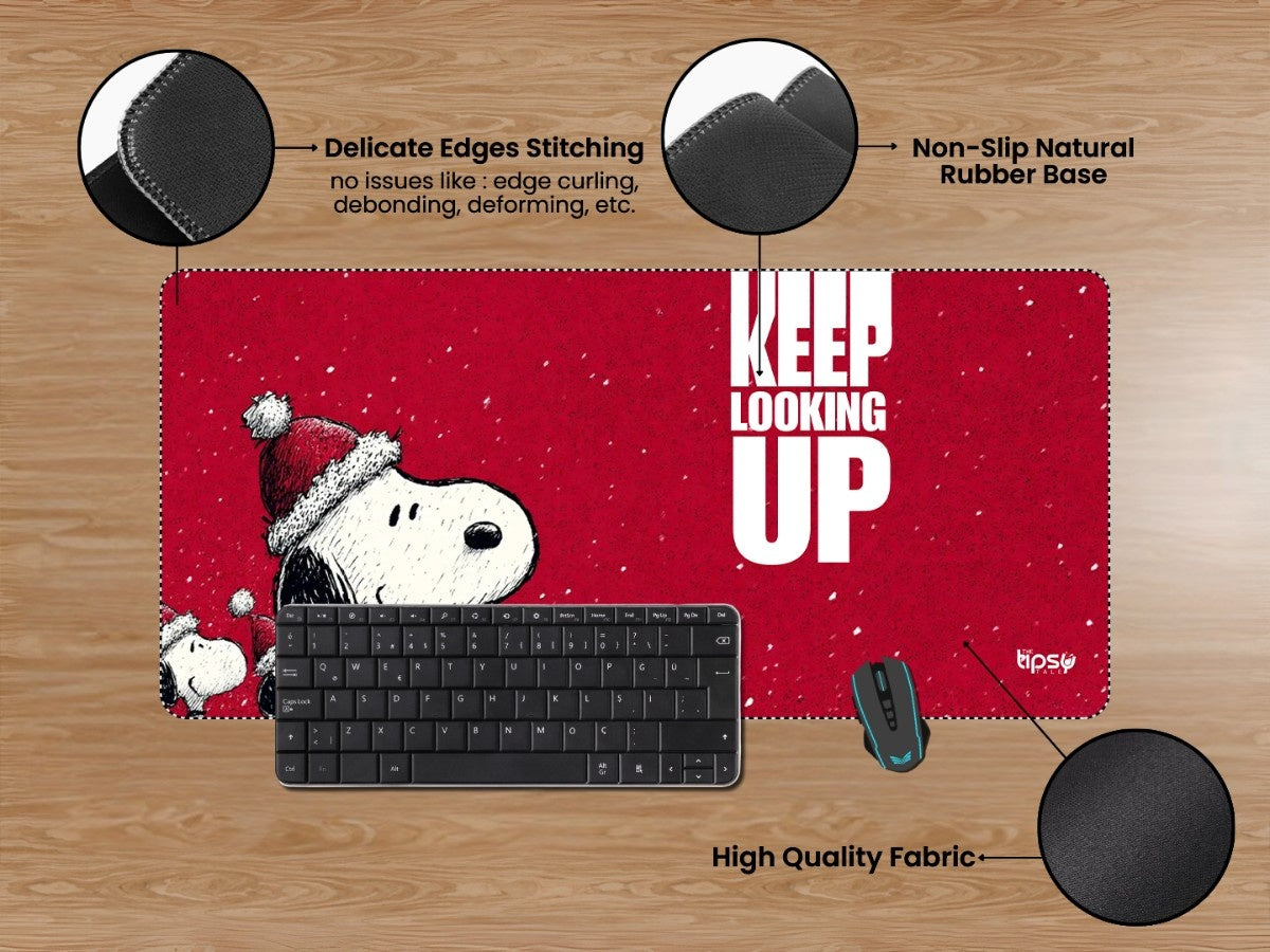 "KEEP LOOKING UP - SNOOPY DOG" Gaming Mousepad Elevate Your Gaming Experience