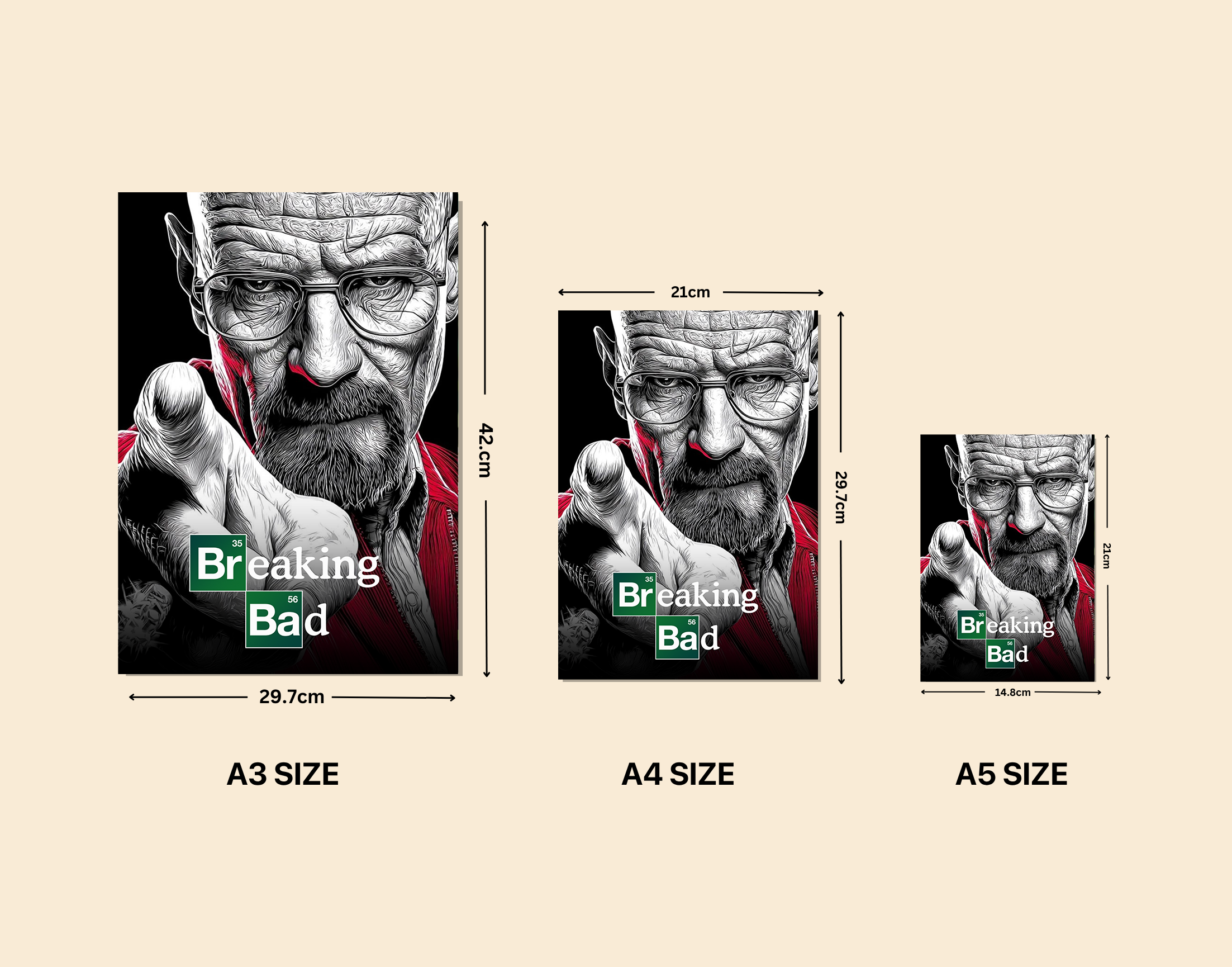 "Braking Bad- The Series"- Shiny & Sturdy Metallic Poster Art That Pops & Sticks