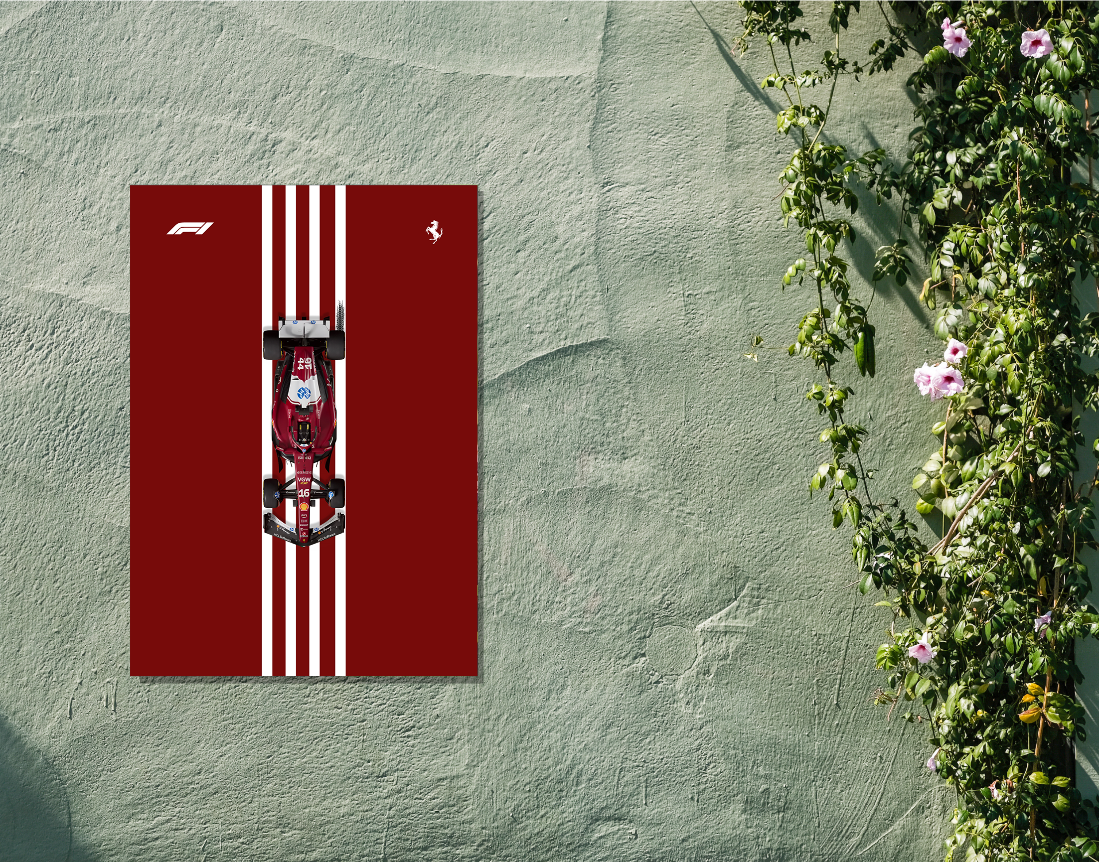 "CHARLES LECLERC #SCUDERIA FERRARI"- Shiny & Sturdy Metallic Poster Art That Pops & Sticks