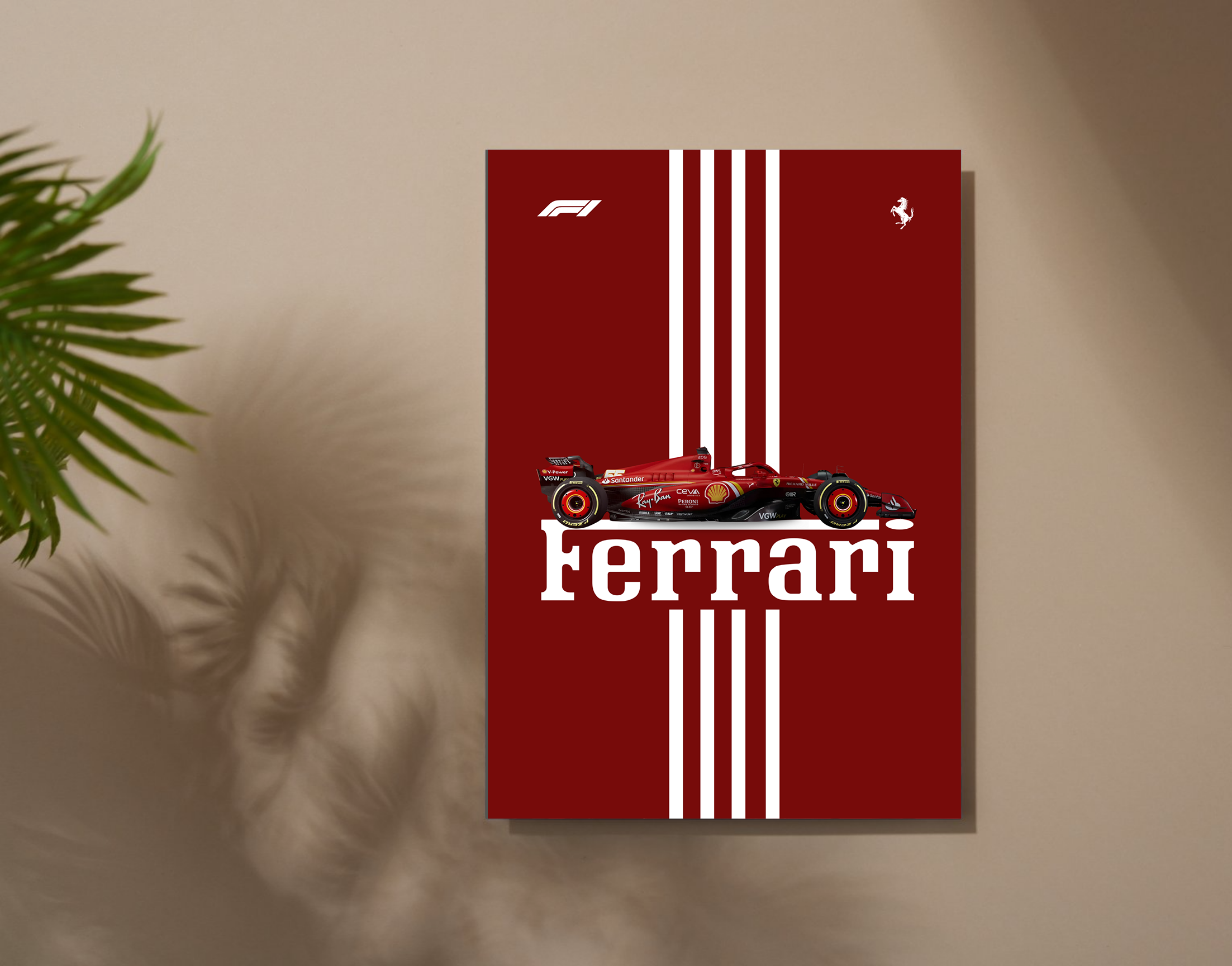 "ROSSO CORSA #SCUDERIA FERRARI"- Shiny & Sturdy Metallic Poster Art That Pops & Sticks