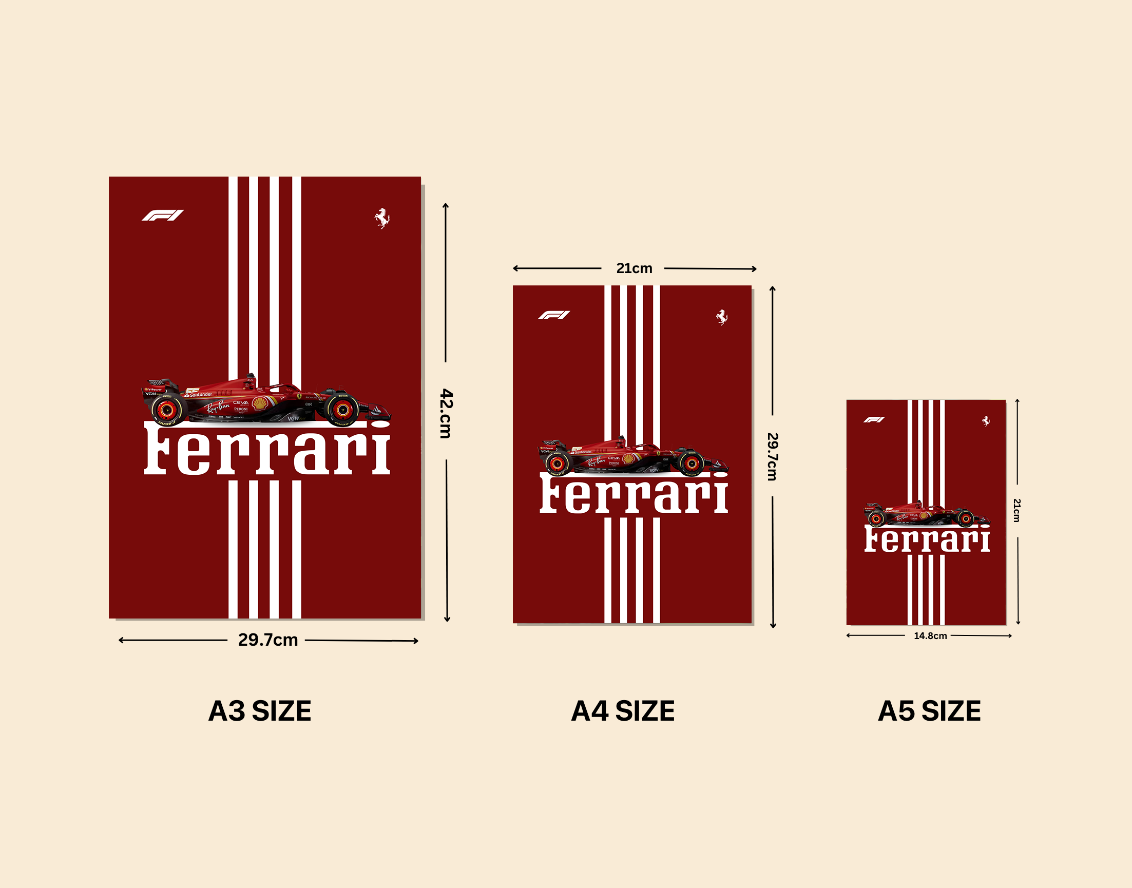 "ROSSO CORSA #SCUDERIA FERRARI"- Shiny & Sturdy Metallic Poster Art That Pops & Sticks