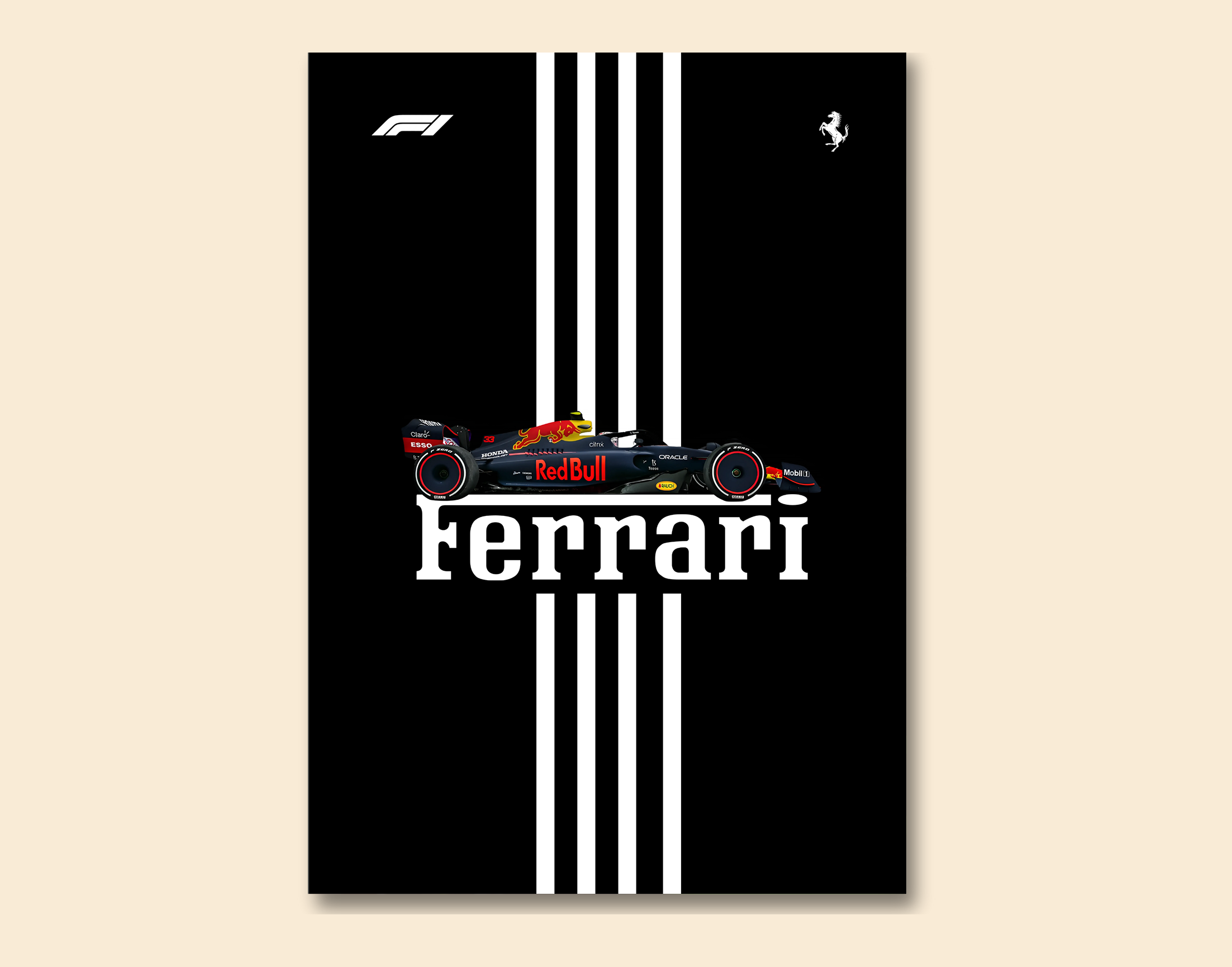 "SCUDERIA FERRARI"- Shiny & Sturdy Metallic Poster Art That Pops & Sticks