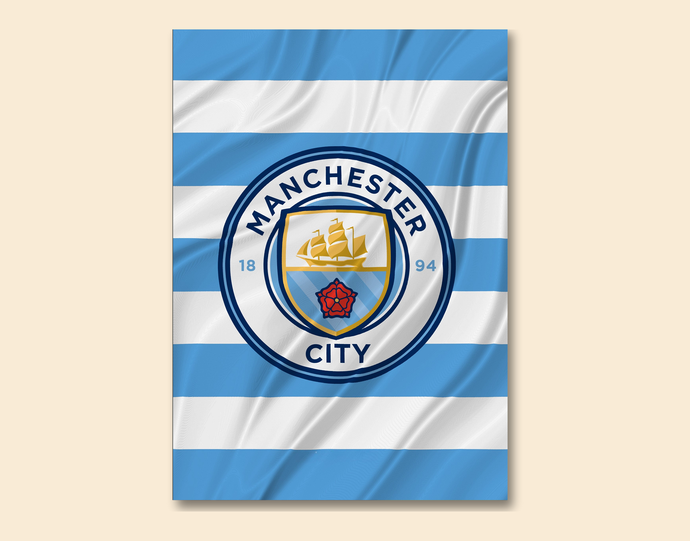 "MANCHESTER CITY"- Shiny & Sturdy Metallic Poster Art That Pops & Sticks