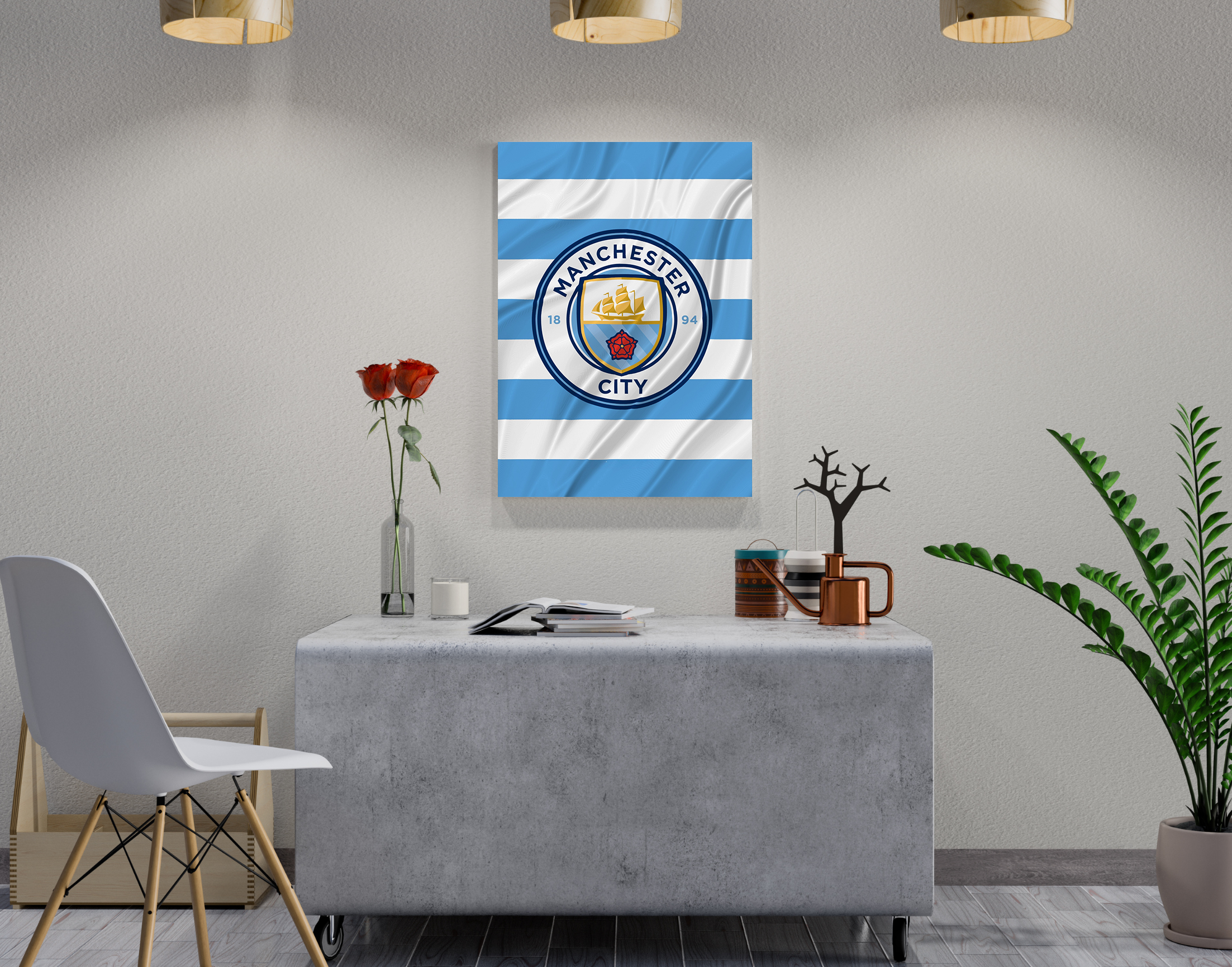 "MANCHESTER CITY"- Shiny & Sturdy Metallic Poster Art That Pops & Sticks