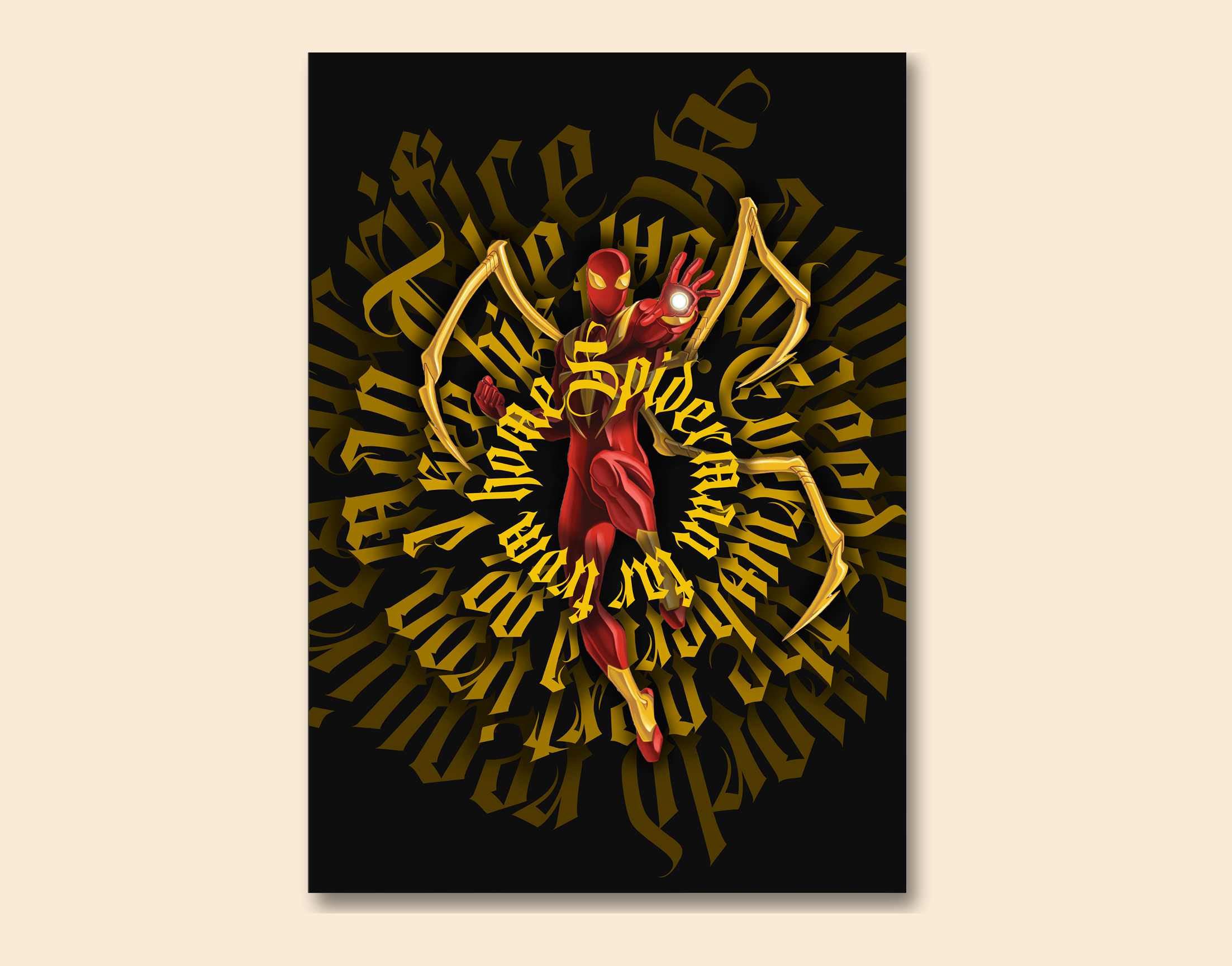 "IRON SPIDERMAN"- Shiny & Sturdy Metallic Poster Art That Pops & Sticks