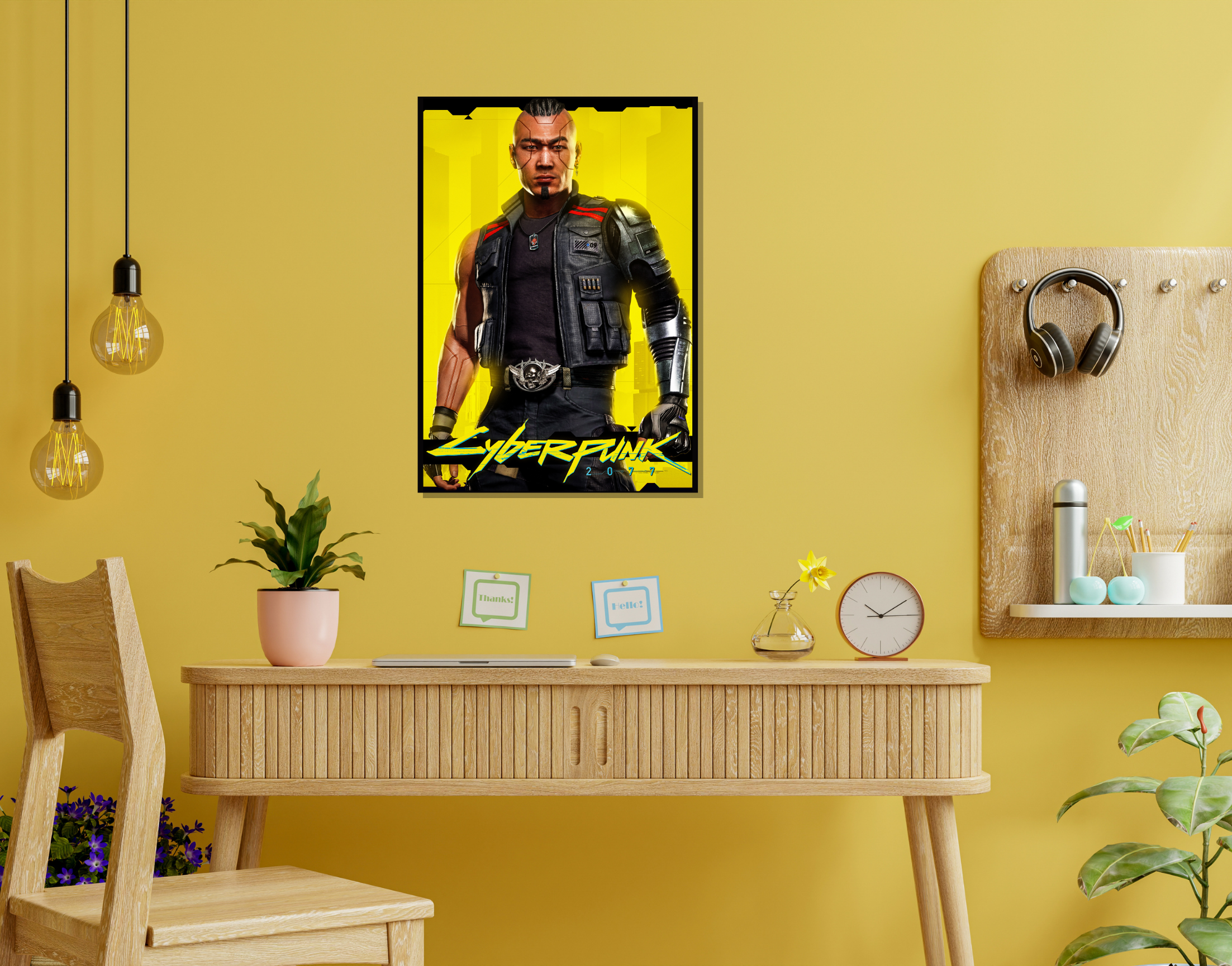 "CYBERPUNK GAMING: KERRY EURODYNE"- Shiny & Sturdy Metallic Poster Art That Pops & Sticks (Literally!)