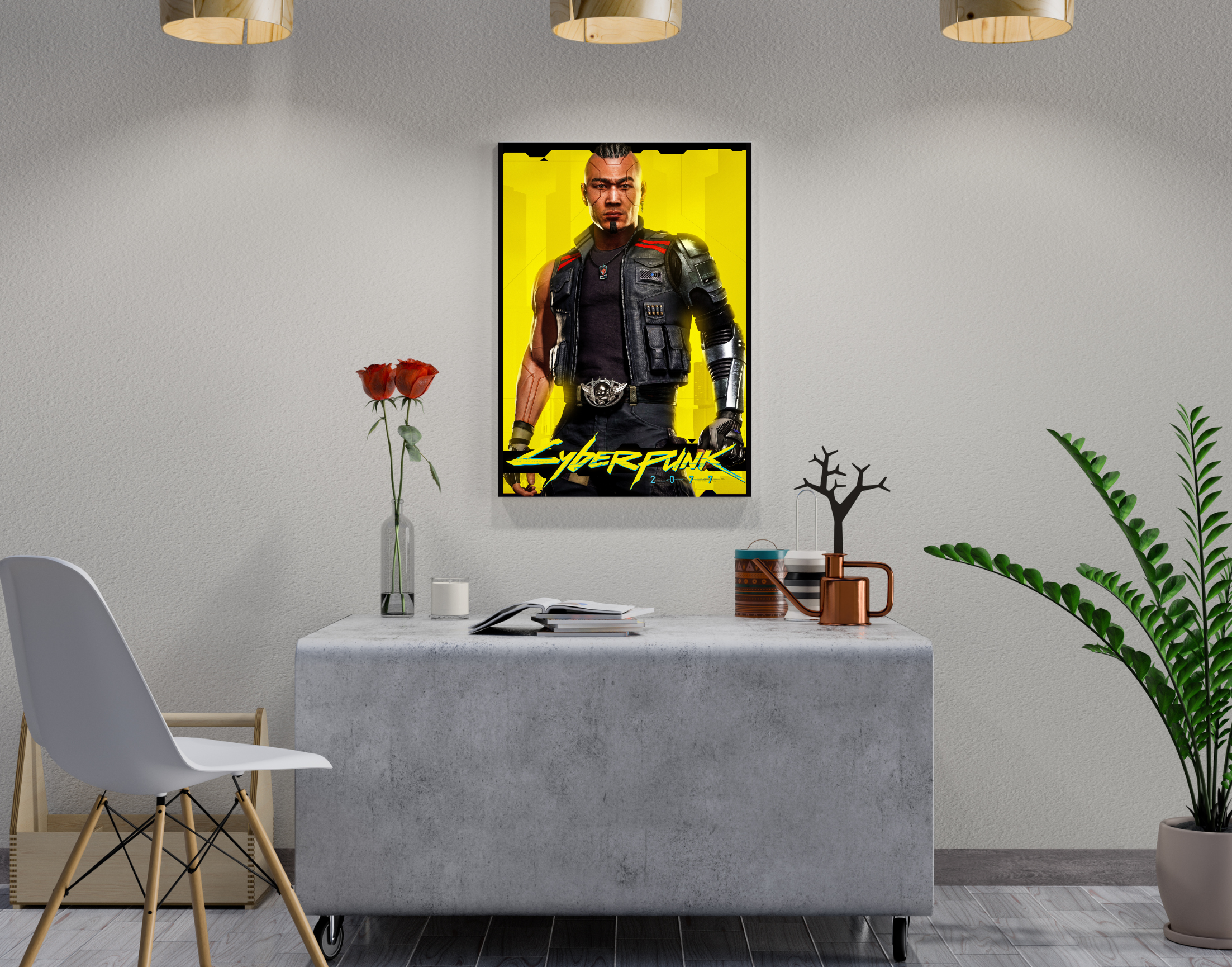 "CYBERPUNK GAMING: KERRY EURODYNE"- Shiny & Sturdy Metallic Poster Art That Pops & Sticks (Literally!)