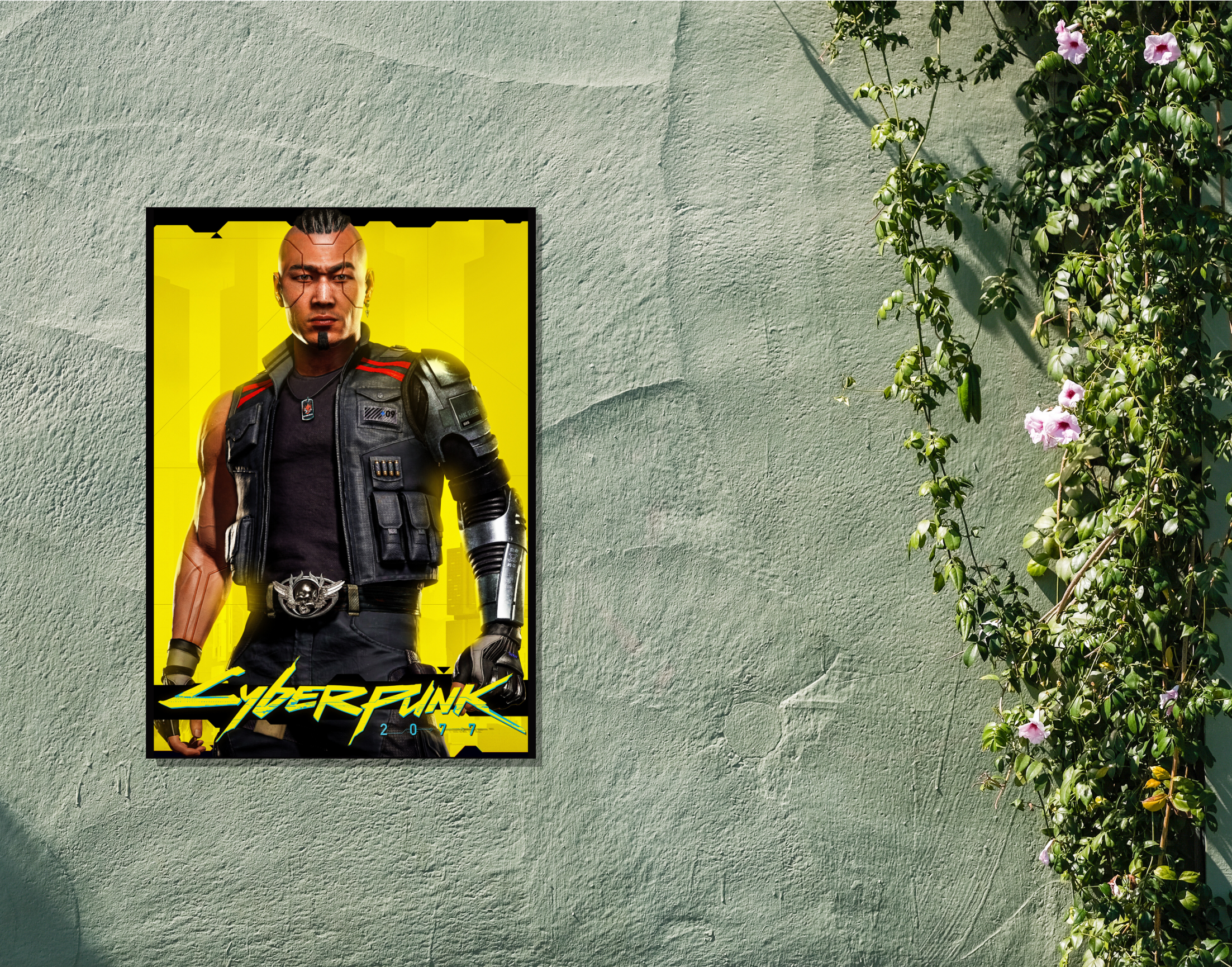 "CYBERPUNK GAMING: KERRY EURODYNE"- Shiny & Sturdy Metallic Poster Art That Pops & Sticks (Literally!)