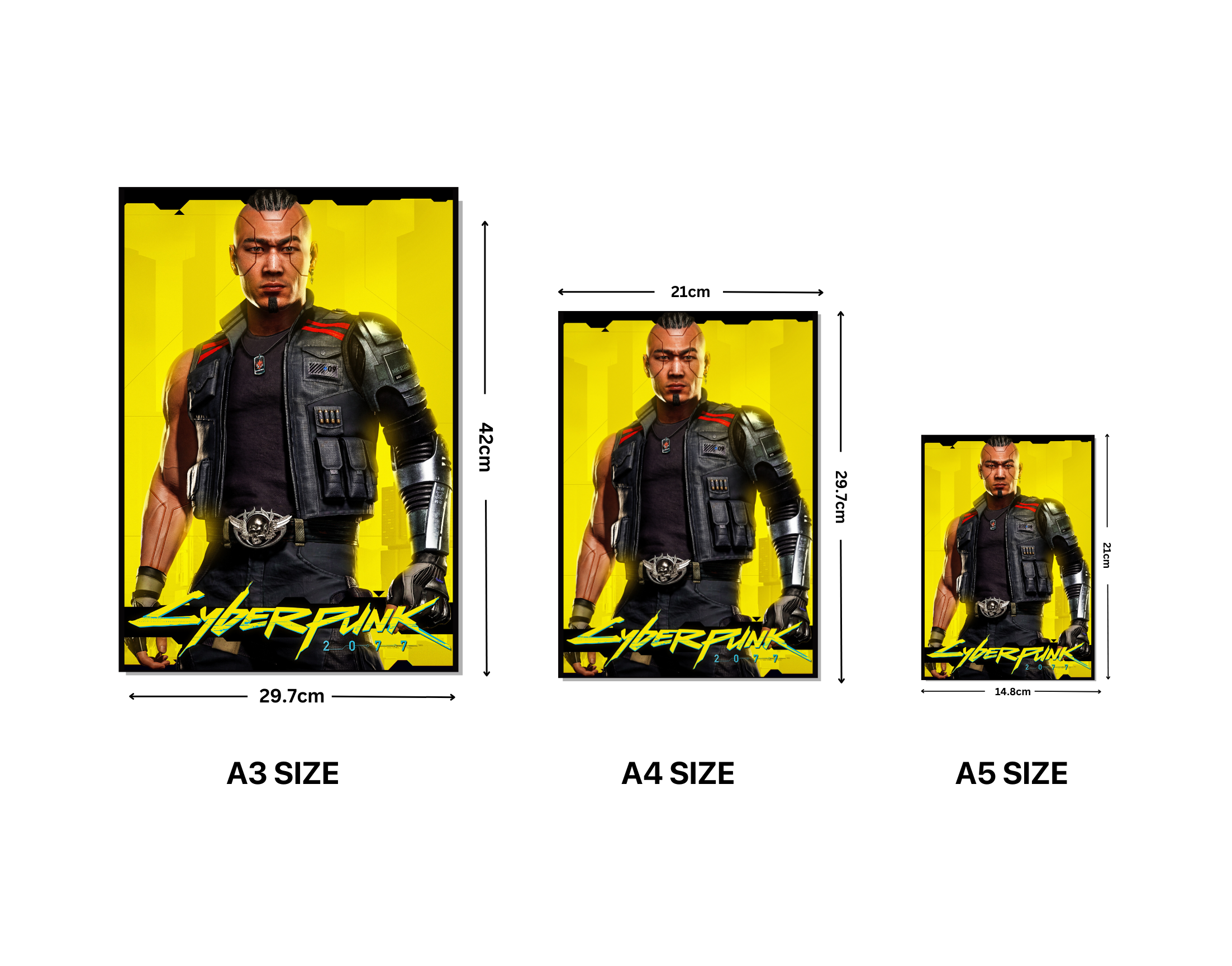 "CYBERPUNK GAMING: KERRY EURODYNE"- Shiny & Sturdy Metallic Poster Art That Pops & Sticks (Literally!)