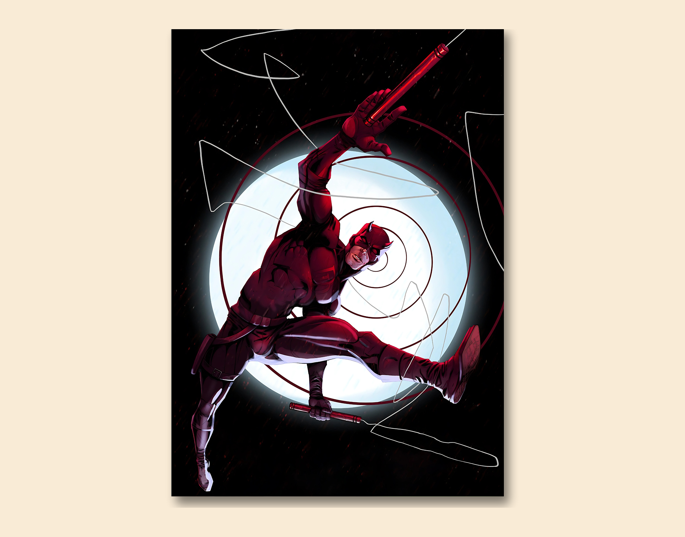 "DAREDEVIL #DD"- Shiny & Sturdy Metallic Poster Art That Pops & Sticks