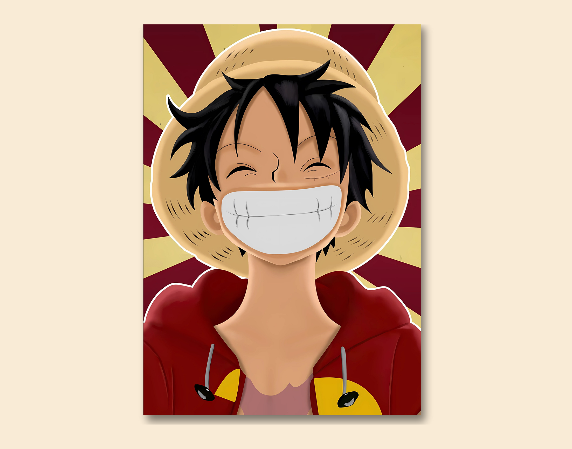 "VIBRANT MONKEY D LUFFY"- Shiny & Sturdy Metallic Poster Art That Pops & Sticks